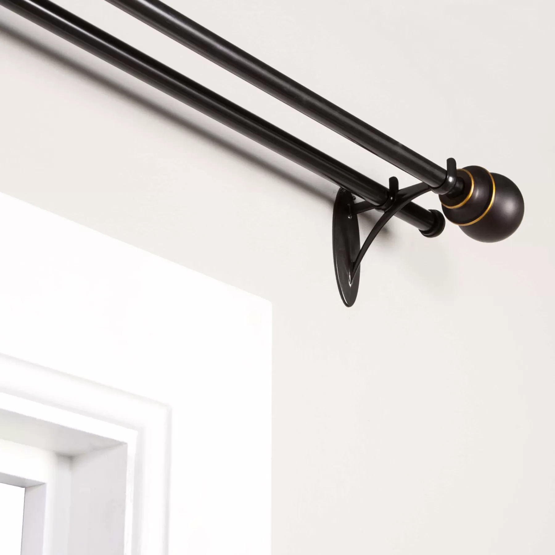 * Exclusive Design 36-66 Birkin Oil Rubbed Bronze Double Window Decorative Rod 5/8