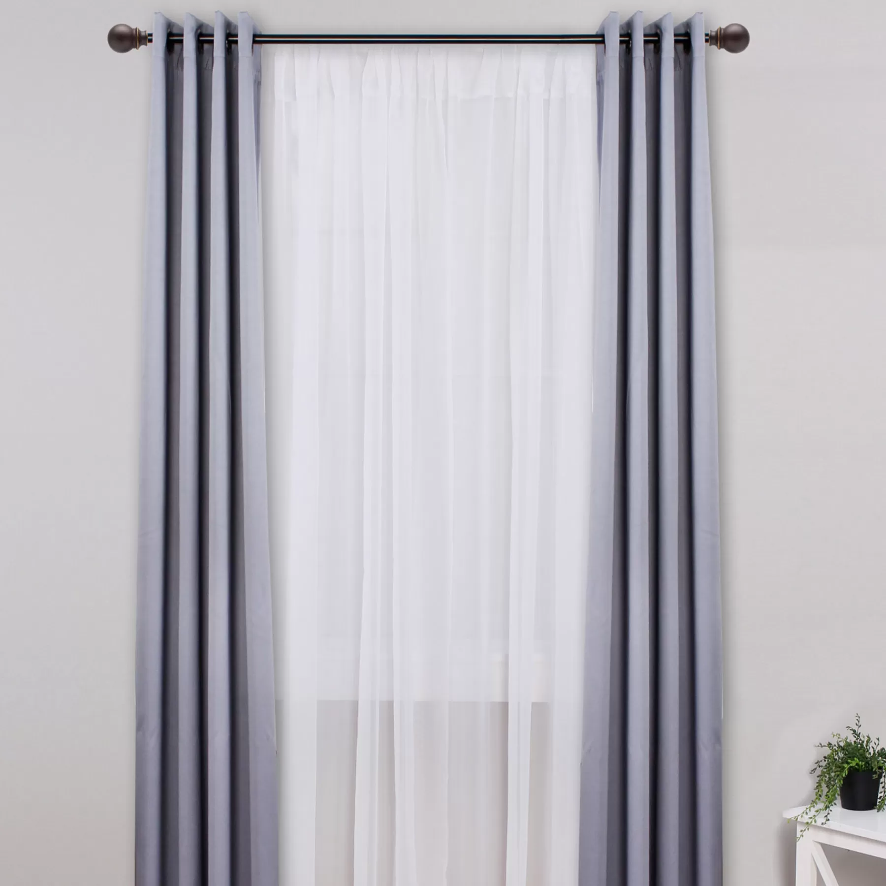 * Exclusive Design 36-66 Birkin Oil Rubbed Bronze Double Window Decorative Rod 5/8