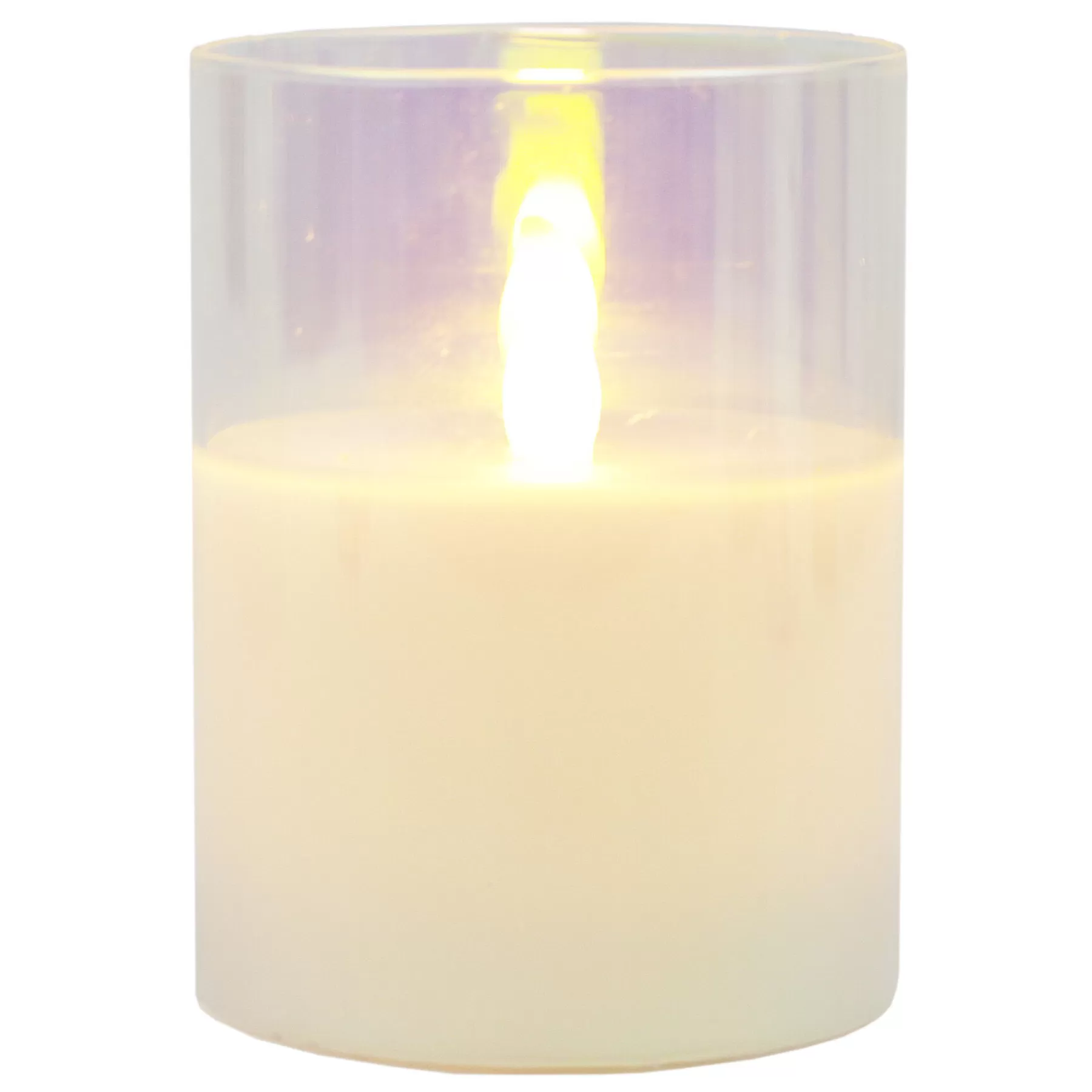 * Exclusive Design 3X4 Led Glass Wax Candle In Glass Cylinder 6 Hour Timer