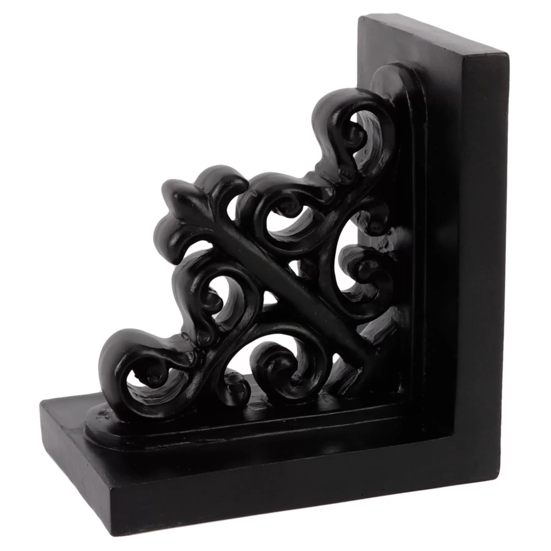 * Exclusive Design Black Scroll Bookend, 5.5