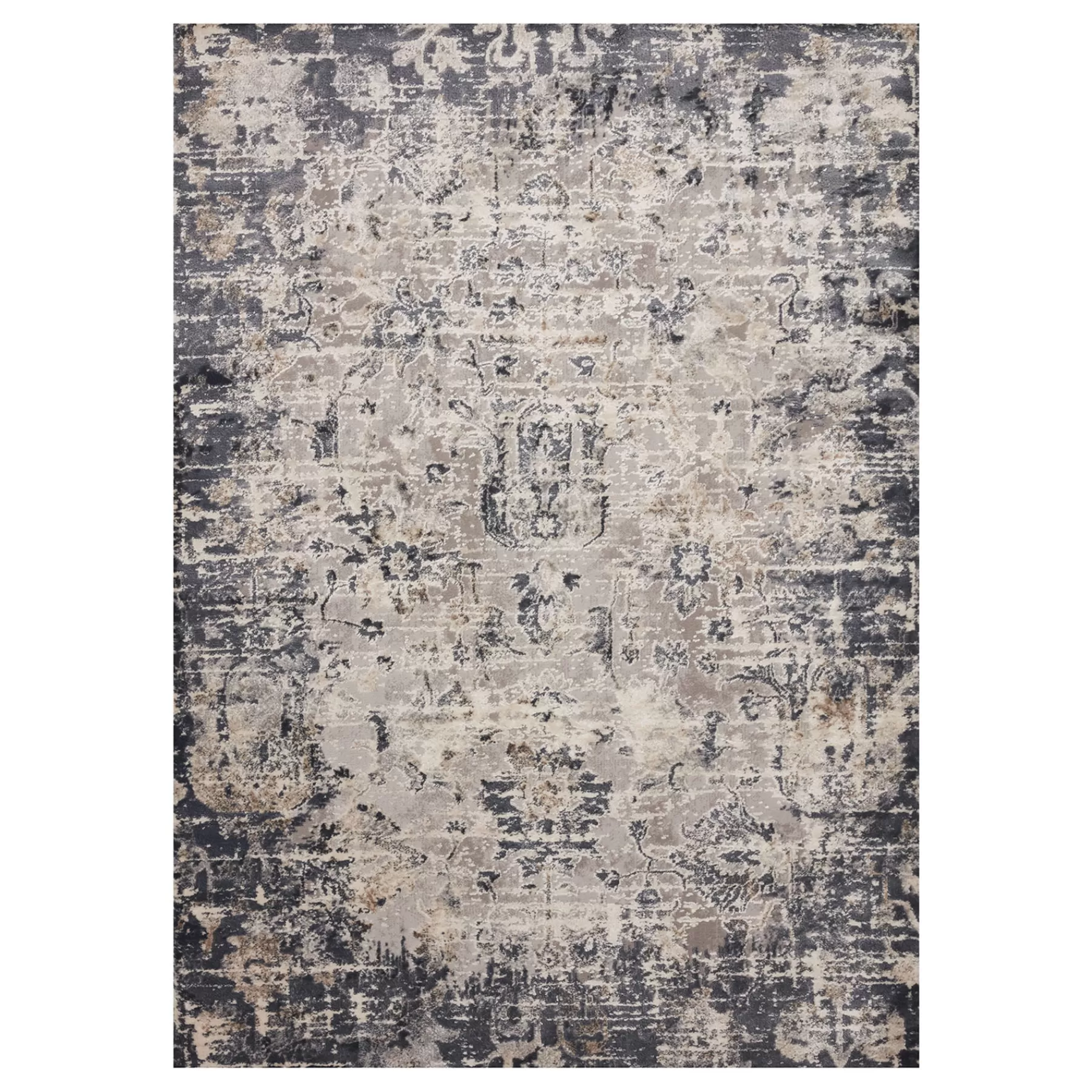 * Exclusive Design (D492) Honeybloom Blue & Beige Area Rug, 5 8