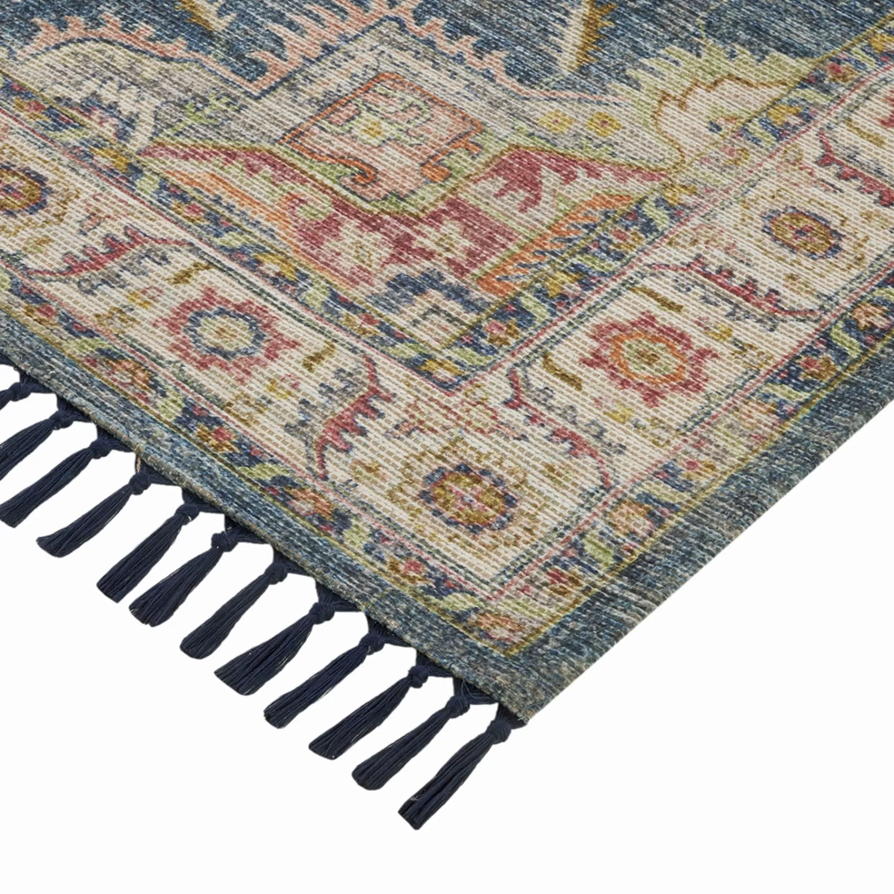 * Exclusive Design (E338) Baden Blue Medallion Outdoor Area Rug, 5 7