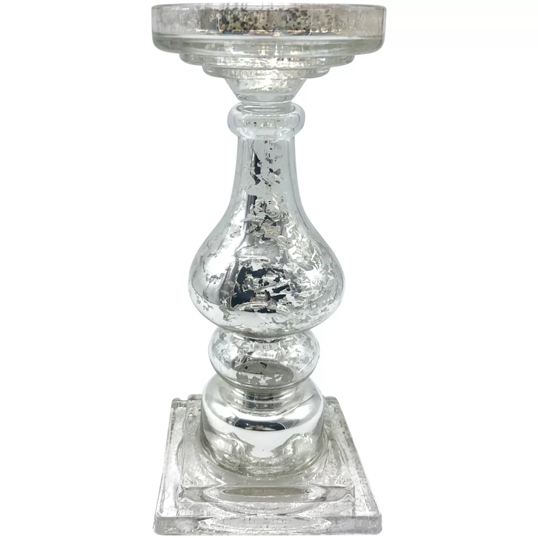 * Exclusive Design Mercury Glass Candle Holder, 12