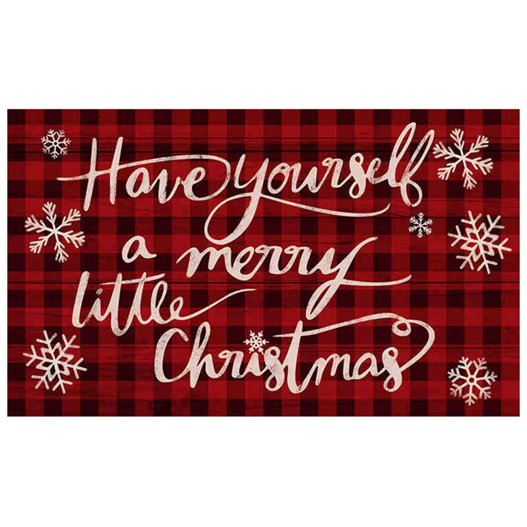 * Exclusive Design Merry Little Christmas Buffalo Check Doormat, 17 27