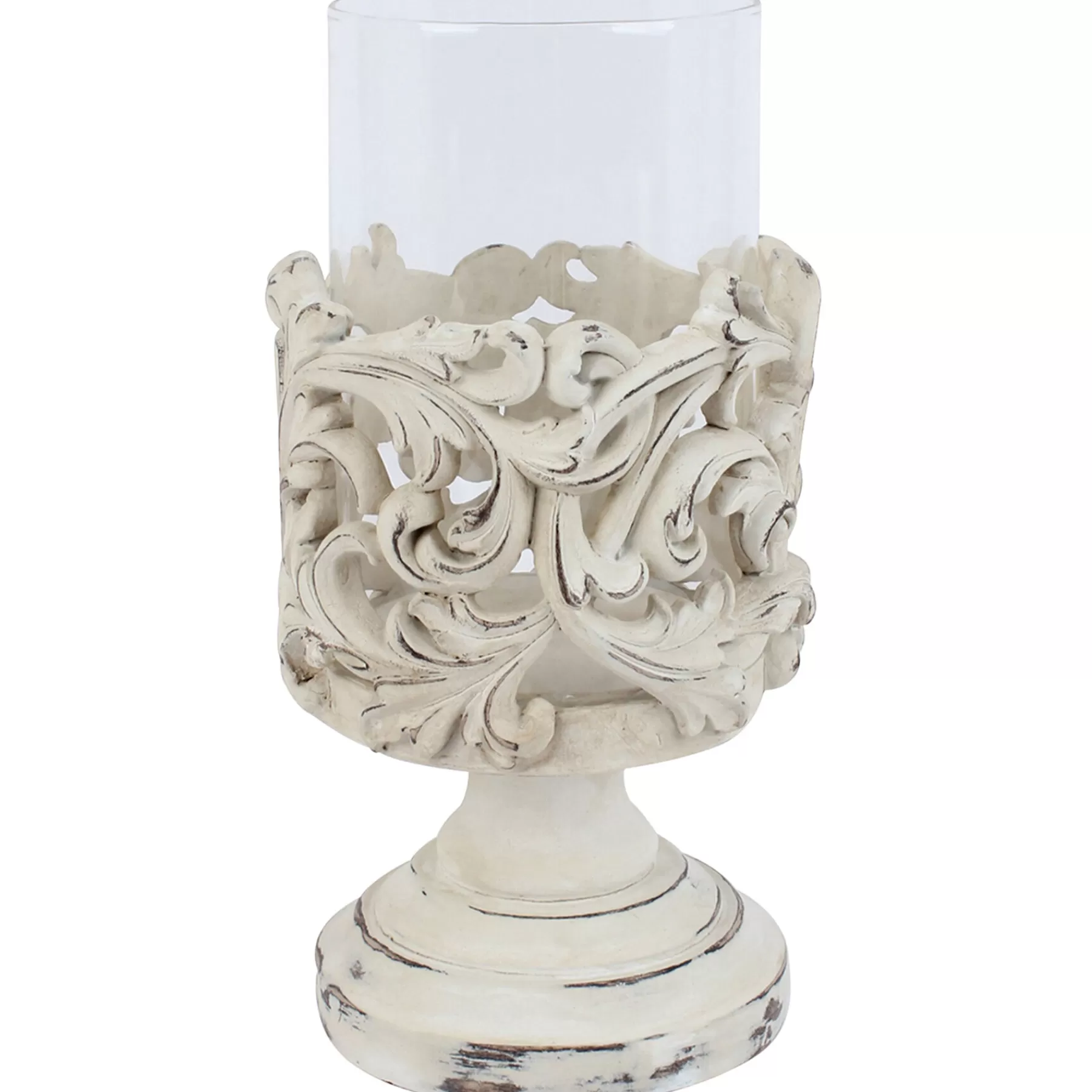 * Exclusive Design White Carved Candle Holder, 9