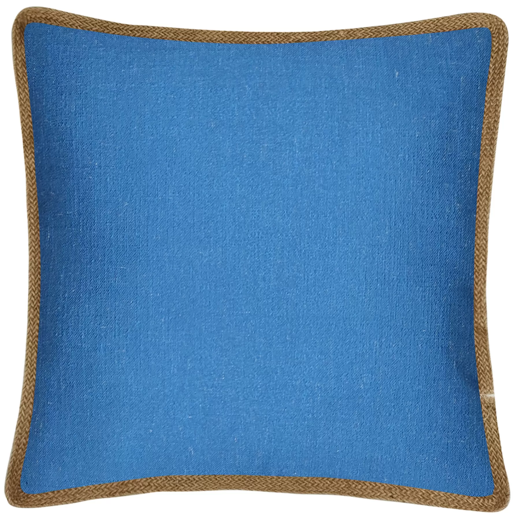 * Exclusive Grace Mitchell Blue Linen With Jute Trim Throw Pillow, 18