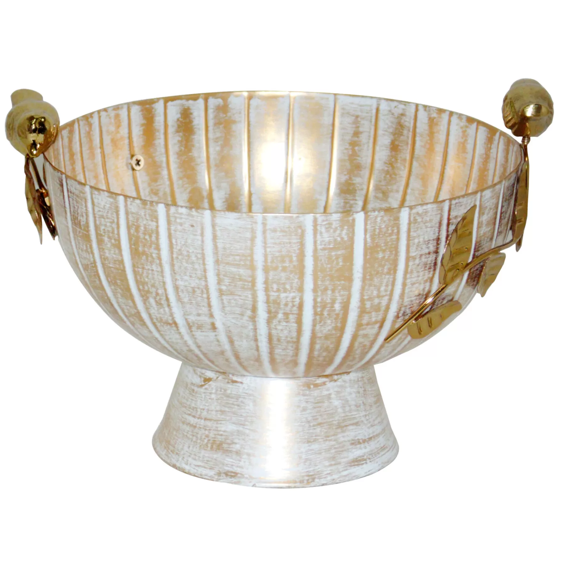 * Exclusive Grace Mitchell Gold Bowl With Iron Leaves & Caste Bird