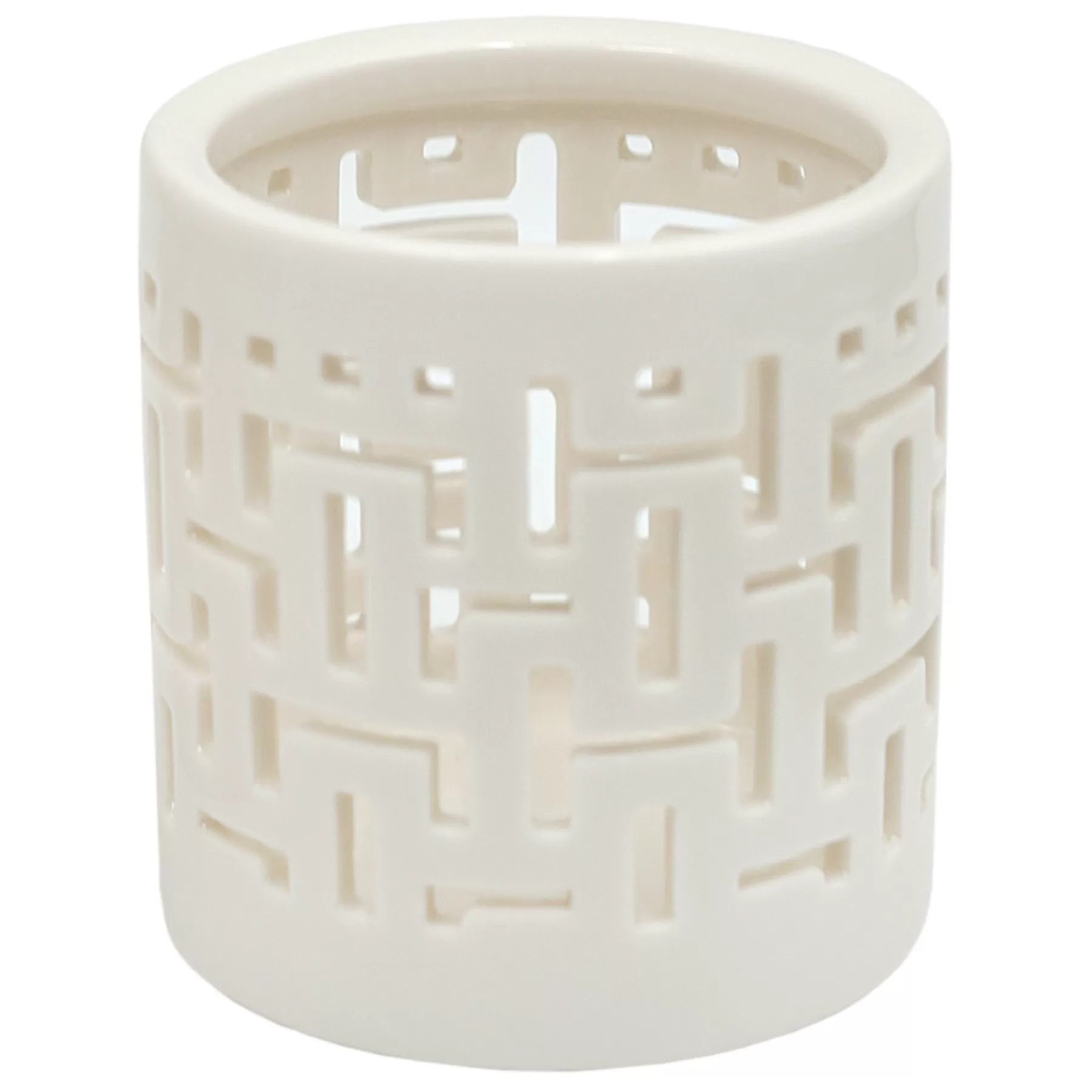 * Exclusive Grace Mitchell White Ceramic Cutout Tealight Candle Holder, 3