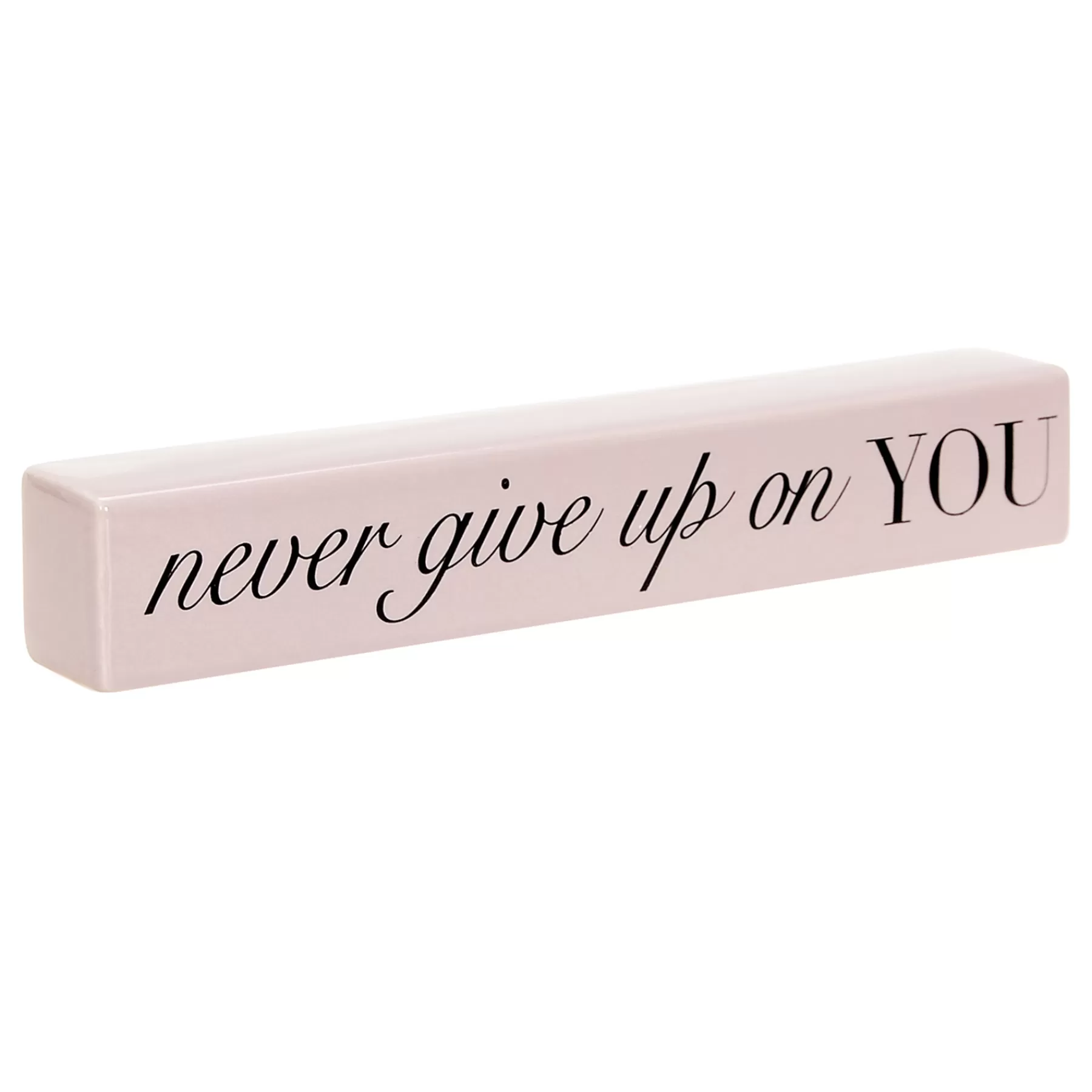 * Exclusive Laila Ali Never Give Up Ceramic Block Sign, 2 12