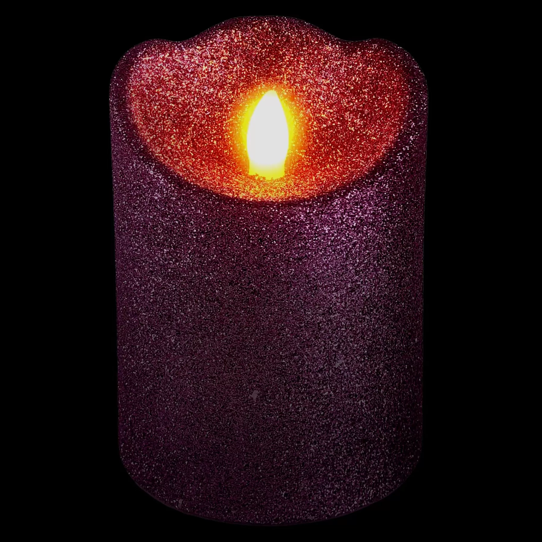 * Exclusive Purple Glittered Led Halloween Candle, 4