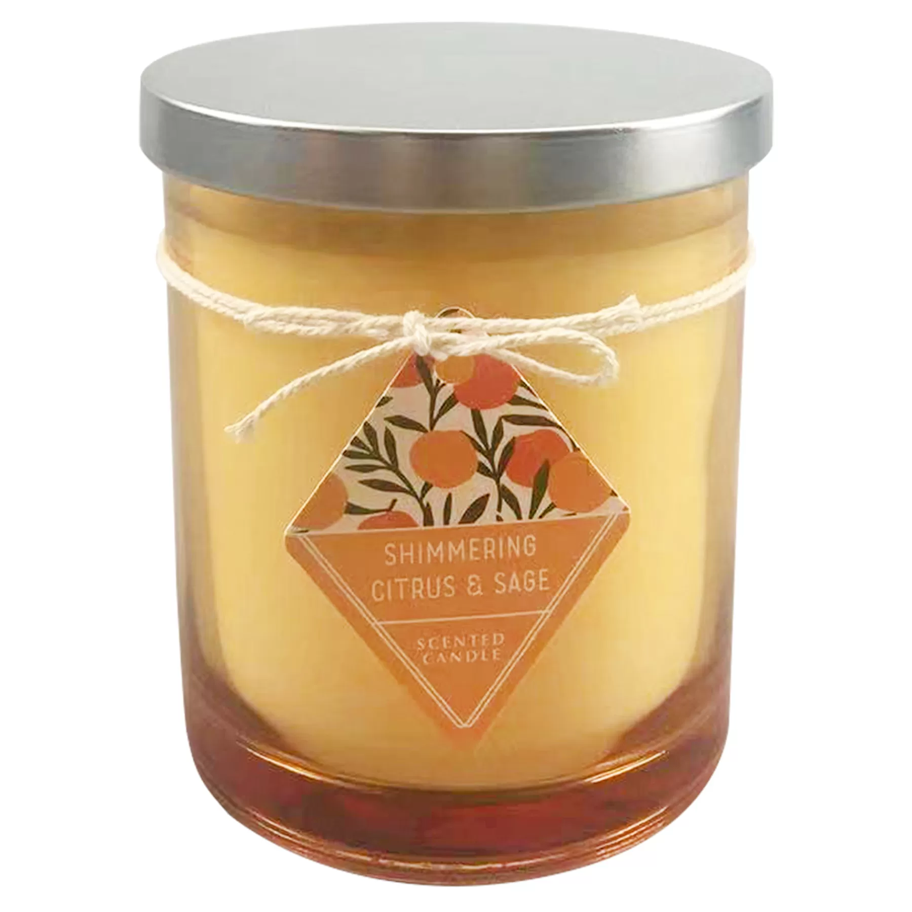 * Exclusive Shimmering Citrus & Sage Scented Jar Candle, 11Oz