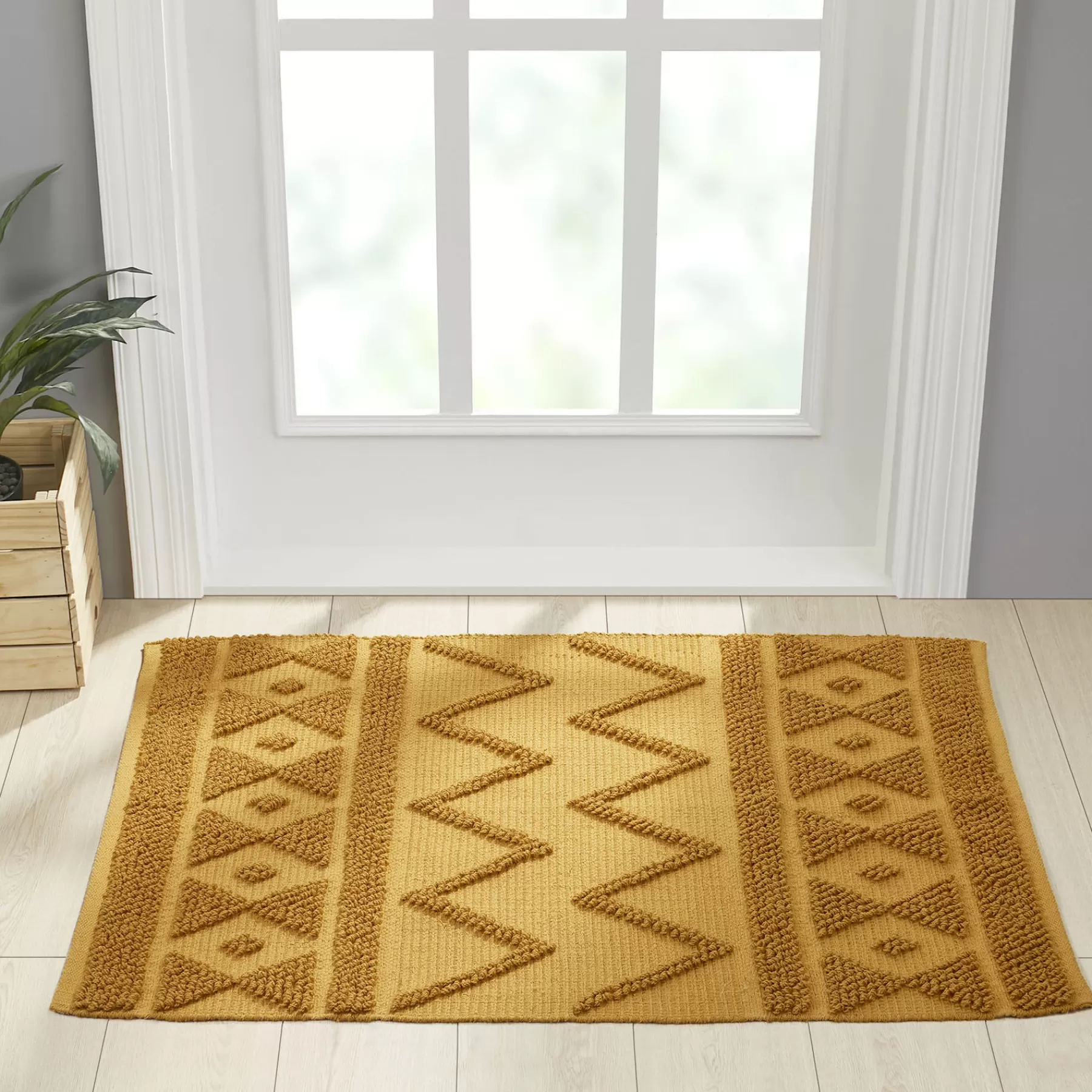 * Exclusive Yellow Reign Loop Cotton Accent Rug, 30 45