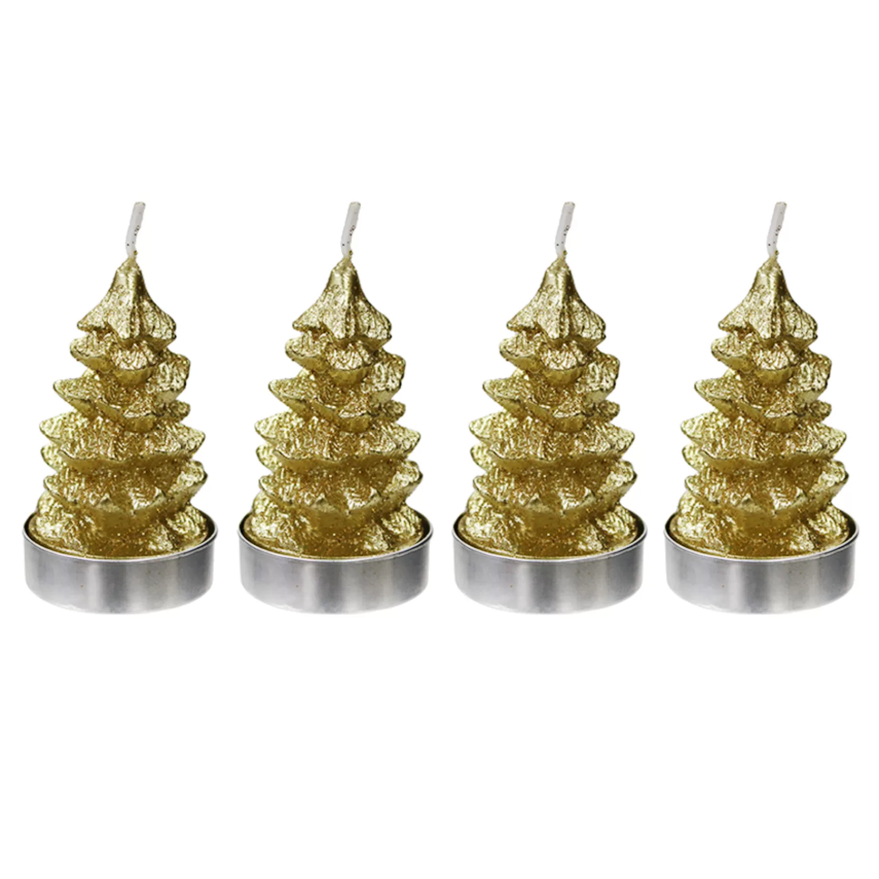 * Exquisite Gifts 4-Pack Gold Tree Tealight Candles, 2.8