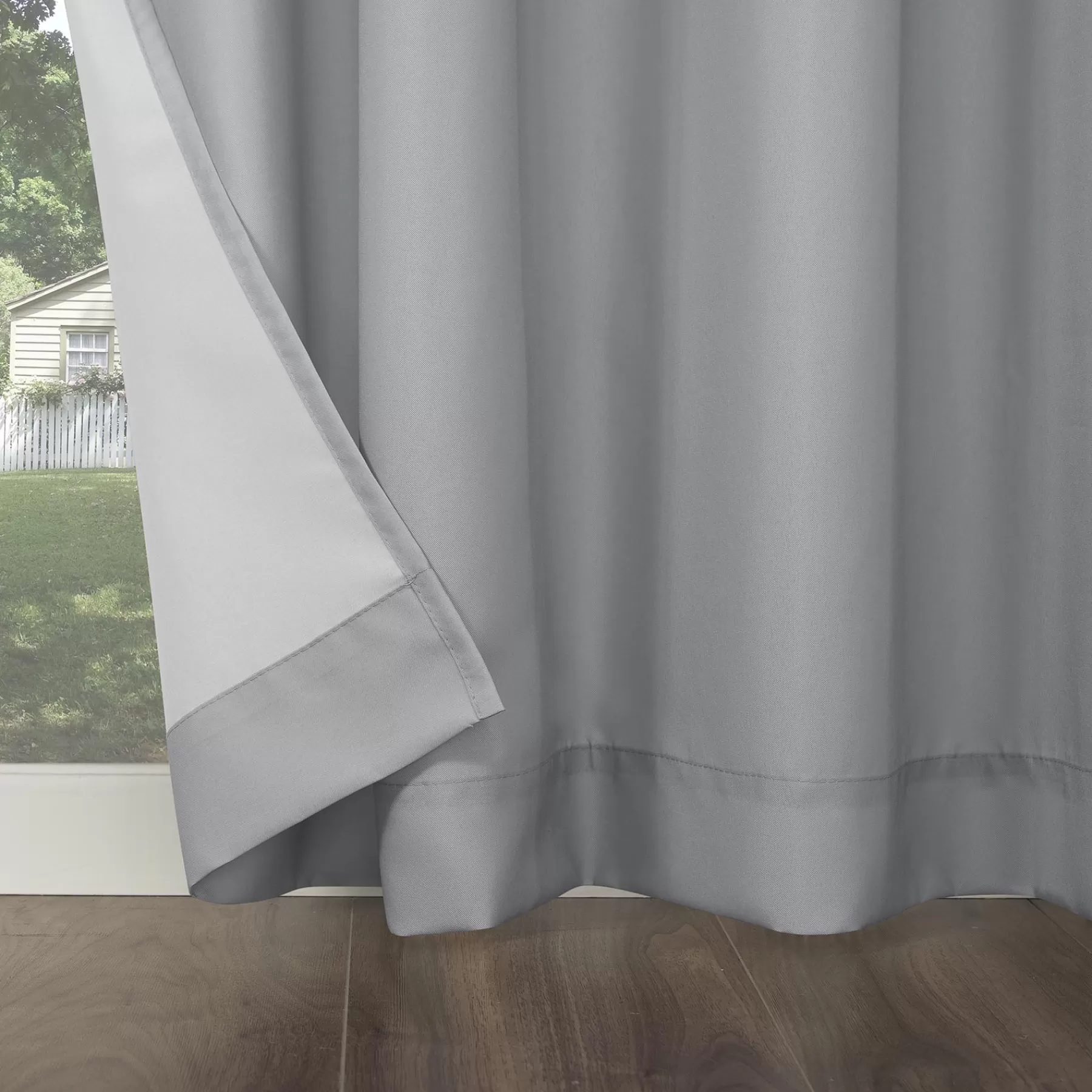 * Exquisite Gifts Sun Zero Darian Grey Outdoor Light Filtering Curtain Panel, 84