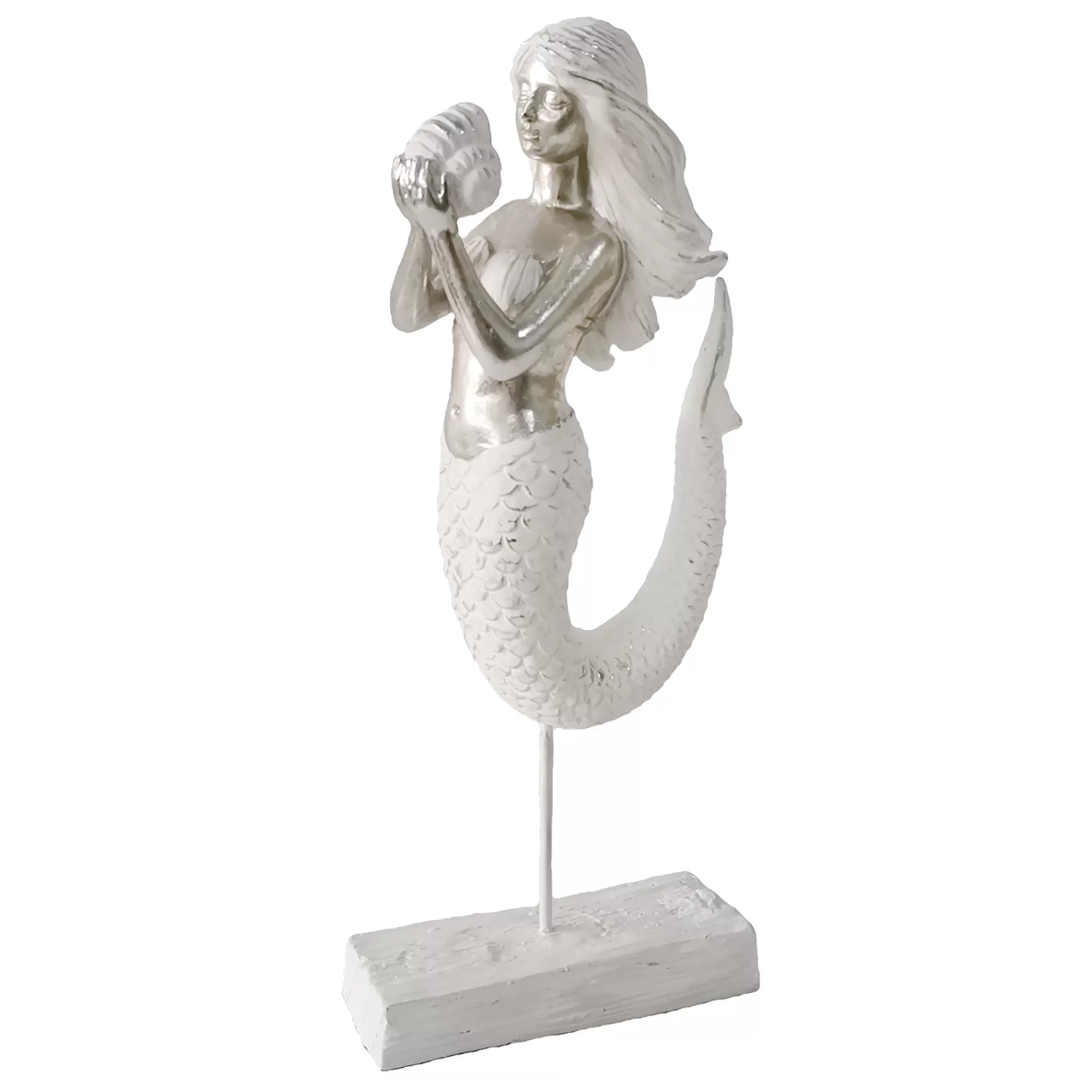 * Exquisite Gifts White Mermaid Figurine, 12.5