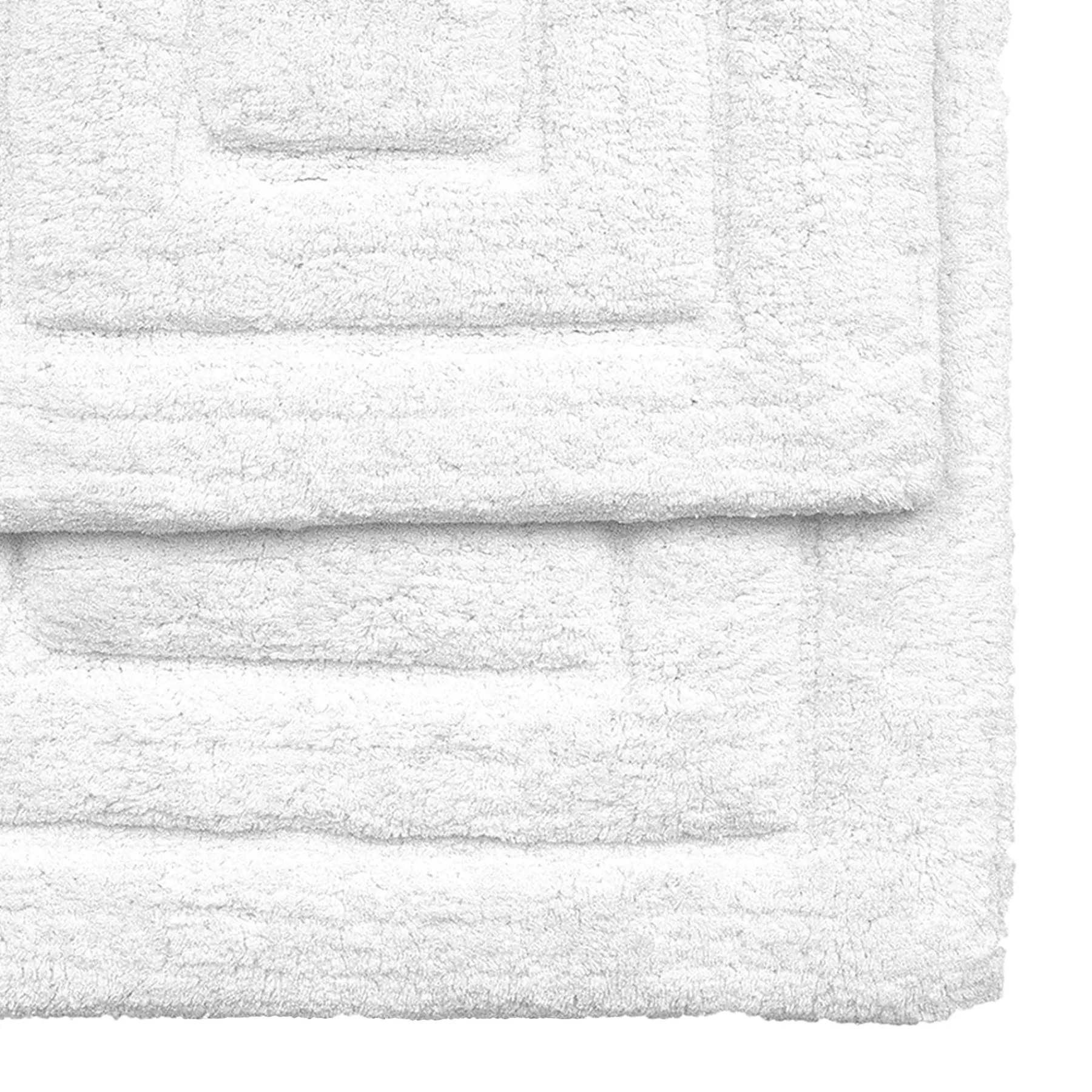 * Featured 2-Piece Mila White Track Cotton Bath Rug Set