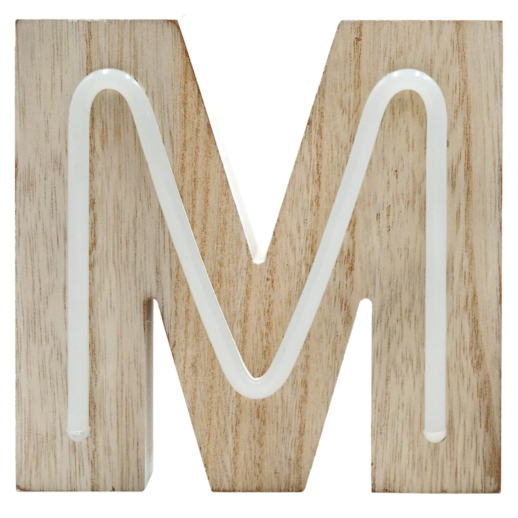 * Featured 6 Led Wooden Letter, M