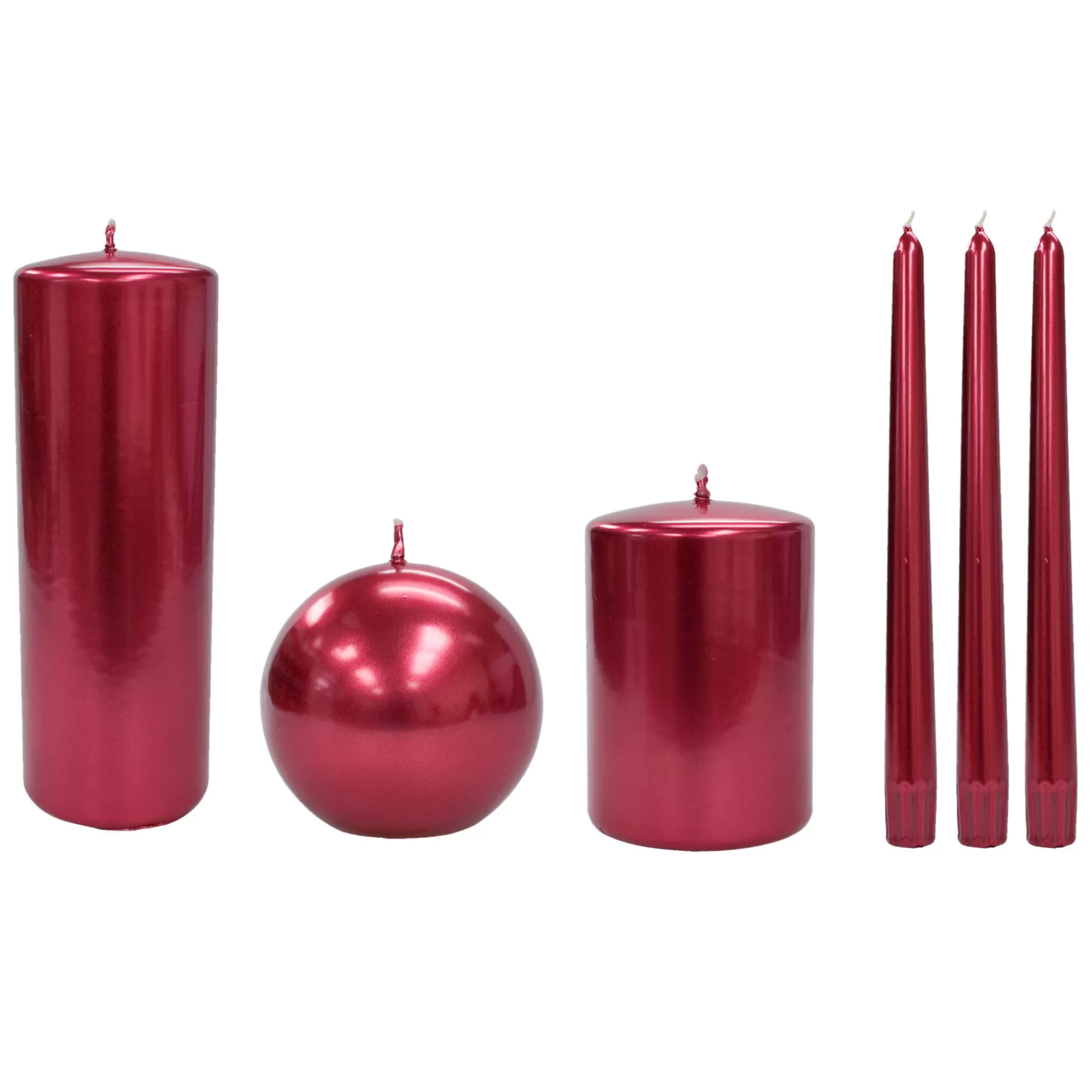 * Featured 6-Pack Metallic Red Unscented Overdip Candles