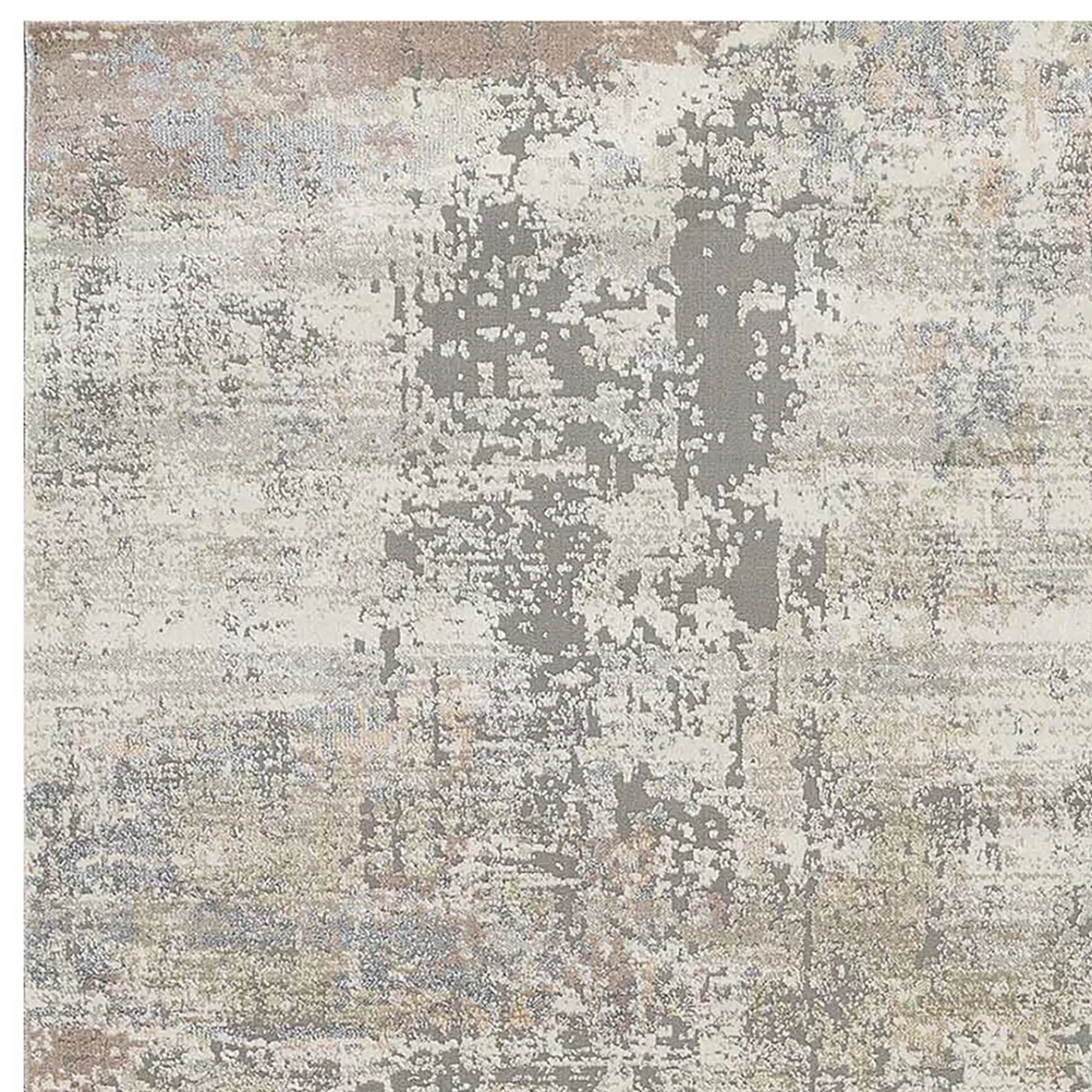 * Featured (B606) Villa Abstract Distressed Ivory & Grey Area Rug, 8 10