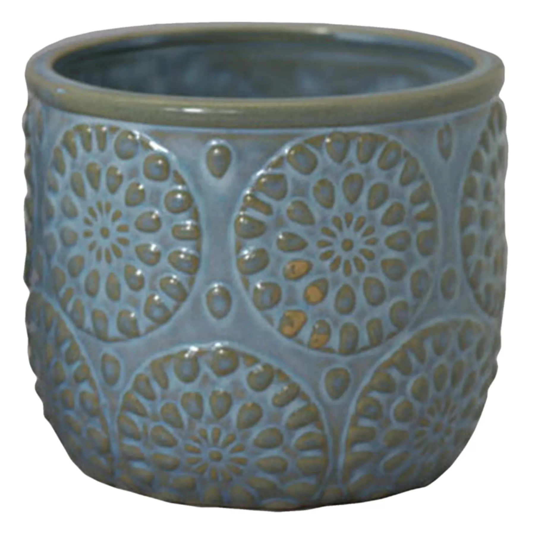 * Featured Blue Ceramic Citronella Candle With Flower Design