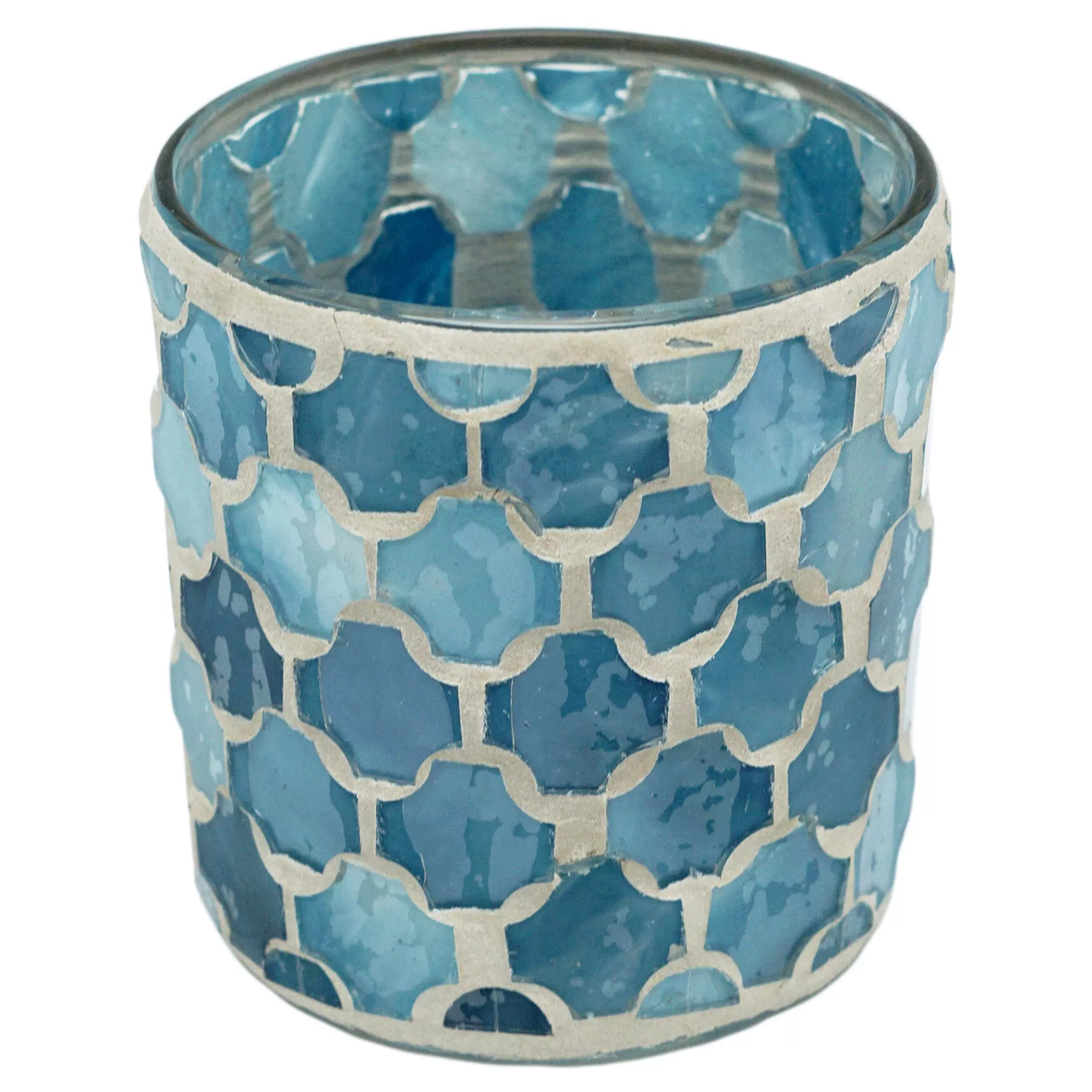 * Featured Blue Mosaic Votive Candle Holder, 3