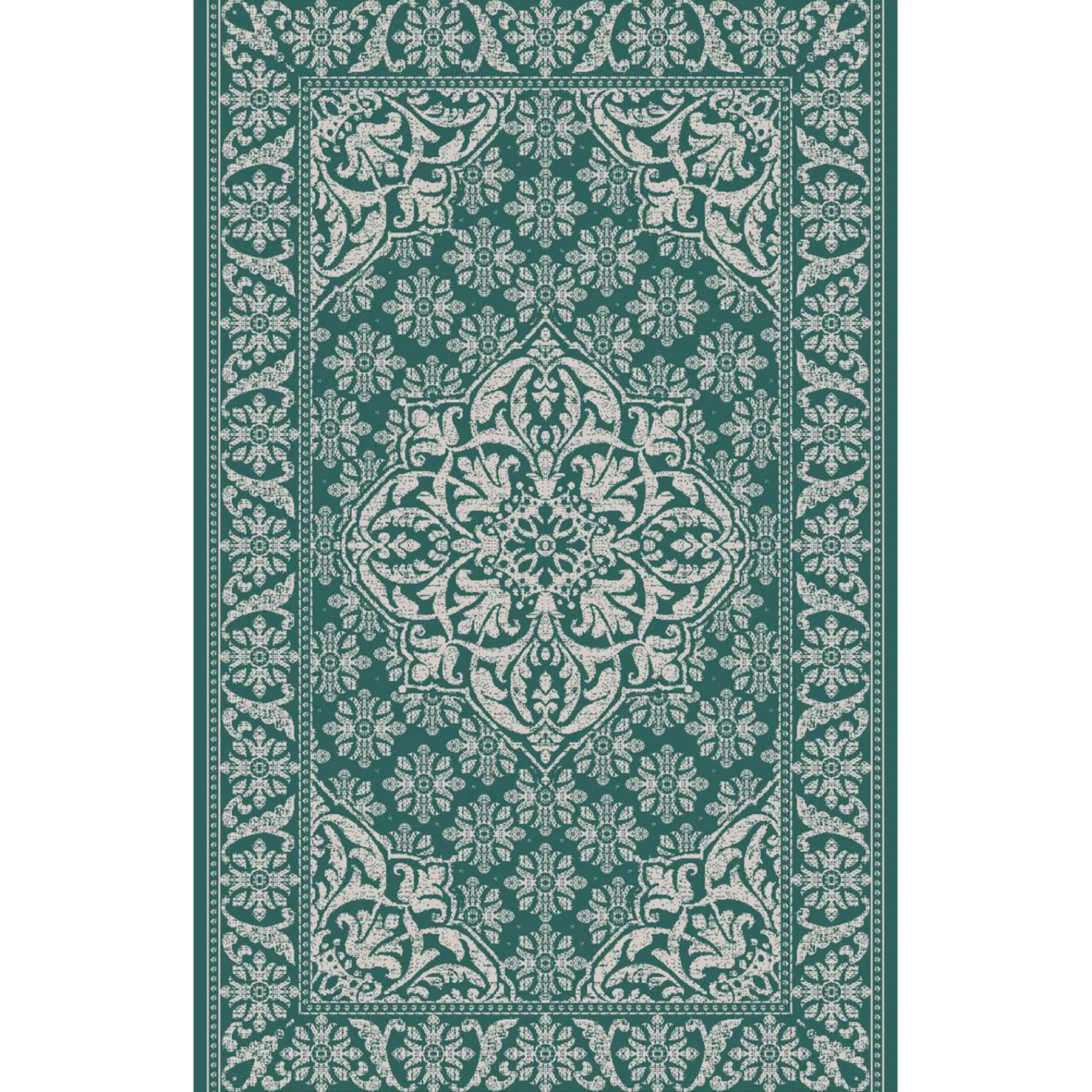 * Featured (D373) Traditional Medallion & Border Design Runner, 2 7