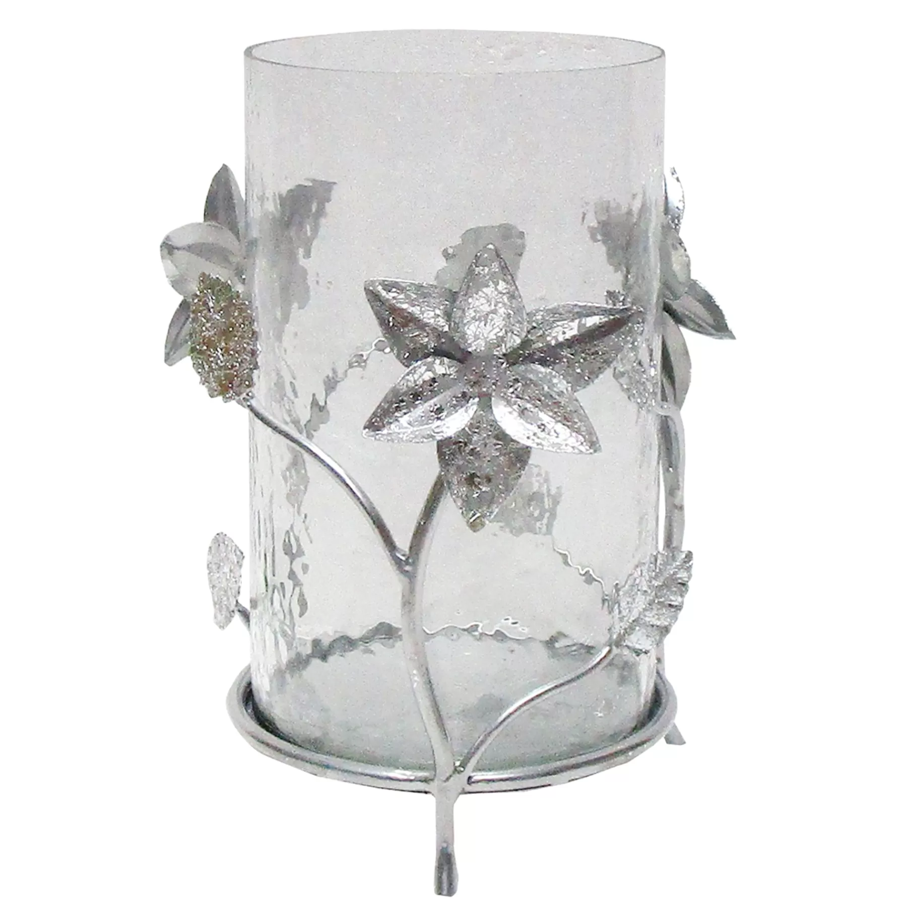 * Featured Grace Mitchell Silver Floral Hurricane, 9.25