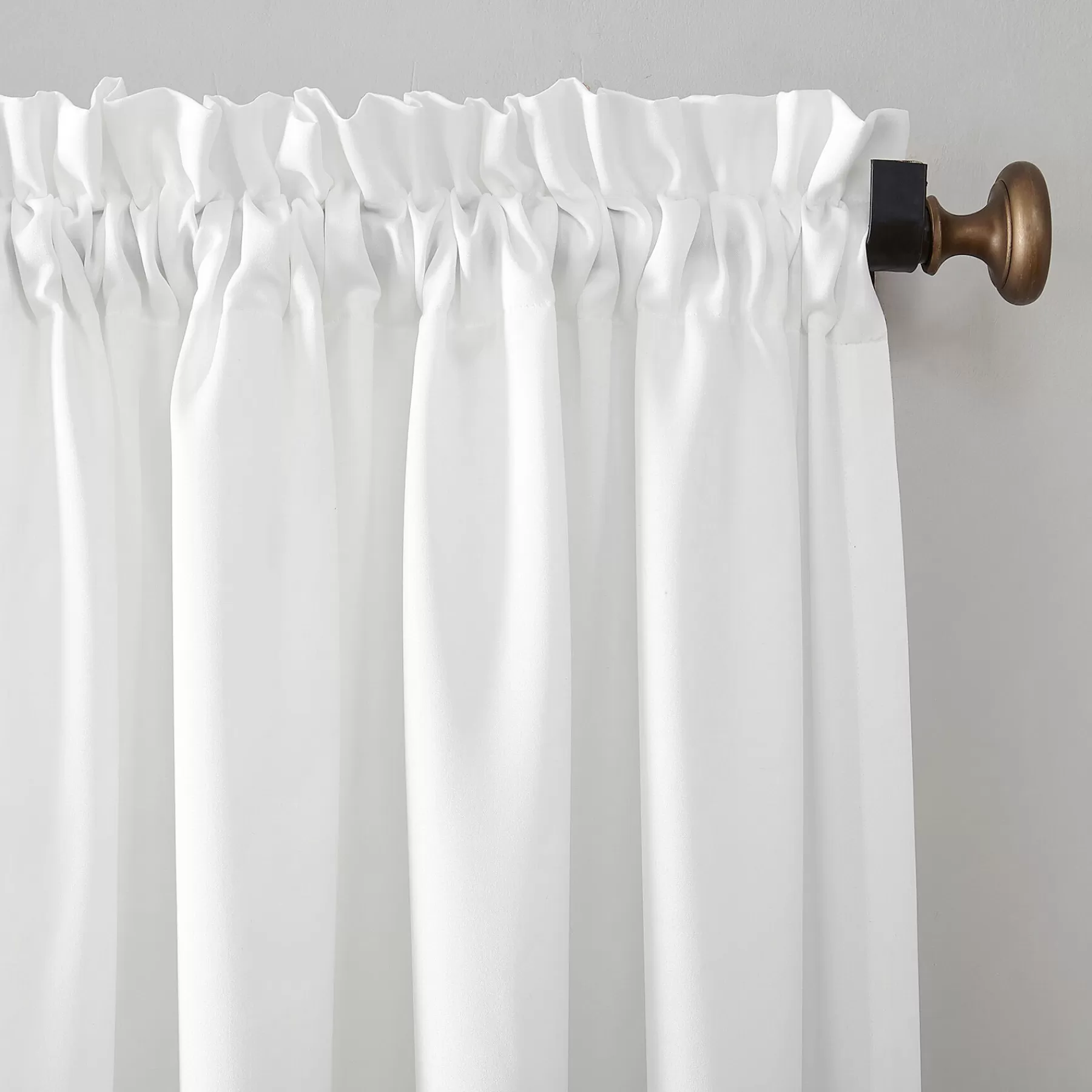 * Featured Madison White Pole Top Room Darkening Curtain Panel, 63