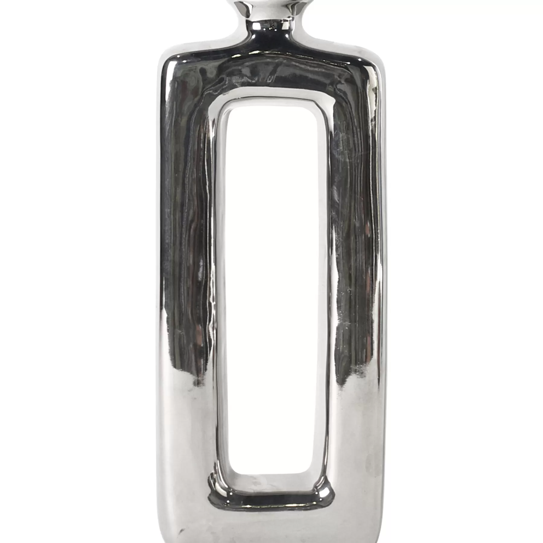 * Featured Silver Rectangular Cutout Ceramic Vase, 15