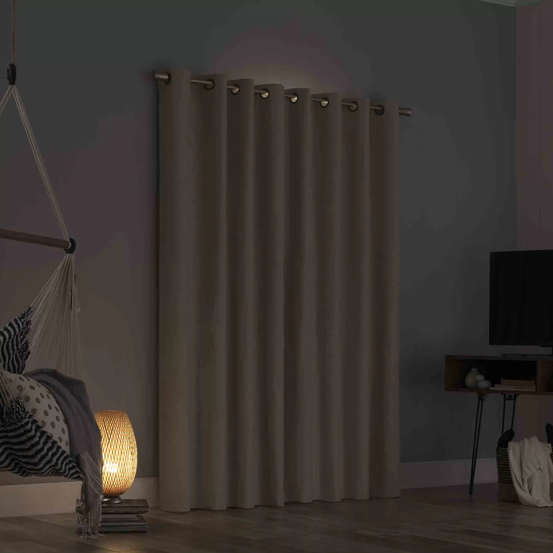 * Featured Sun Zero Pacey Taupe Blackout Grommet Curtain Panel, 84