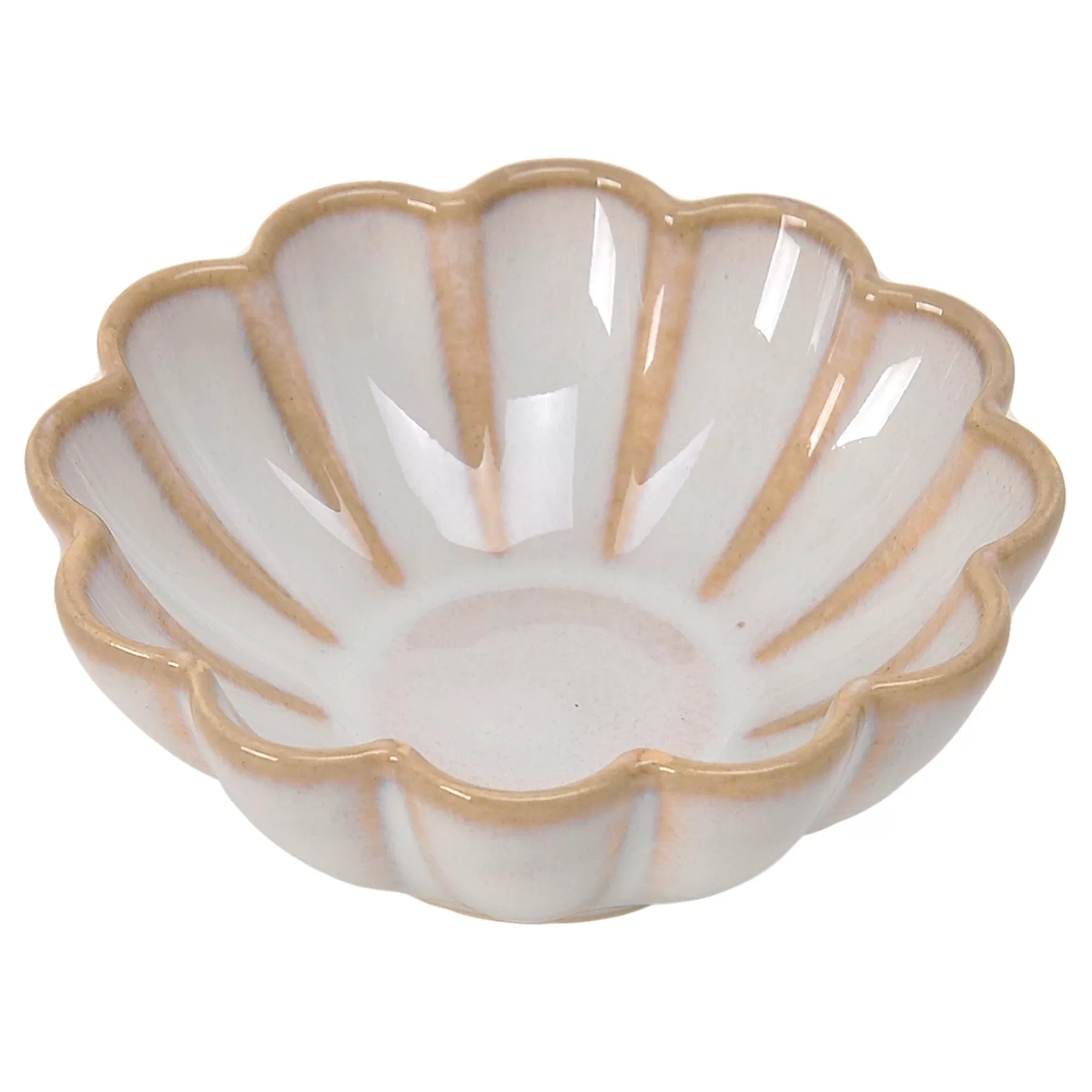 * Featured White Ceramic Flower Trinket Bowl, 4 2