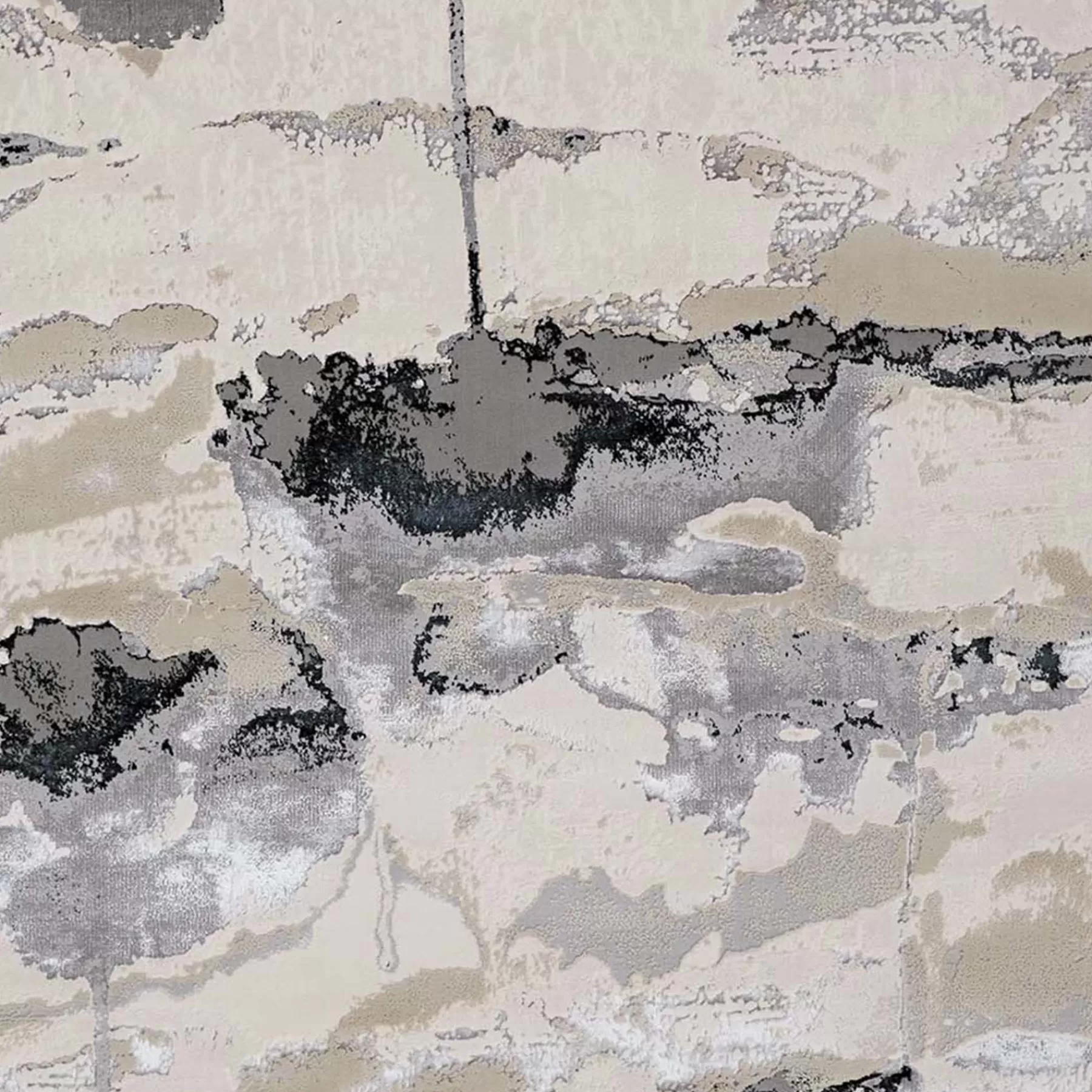 * Flash Sale (B757) Miramar Ivory Abstract Area Rug, 7 10