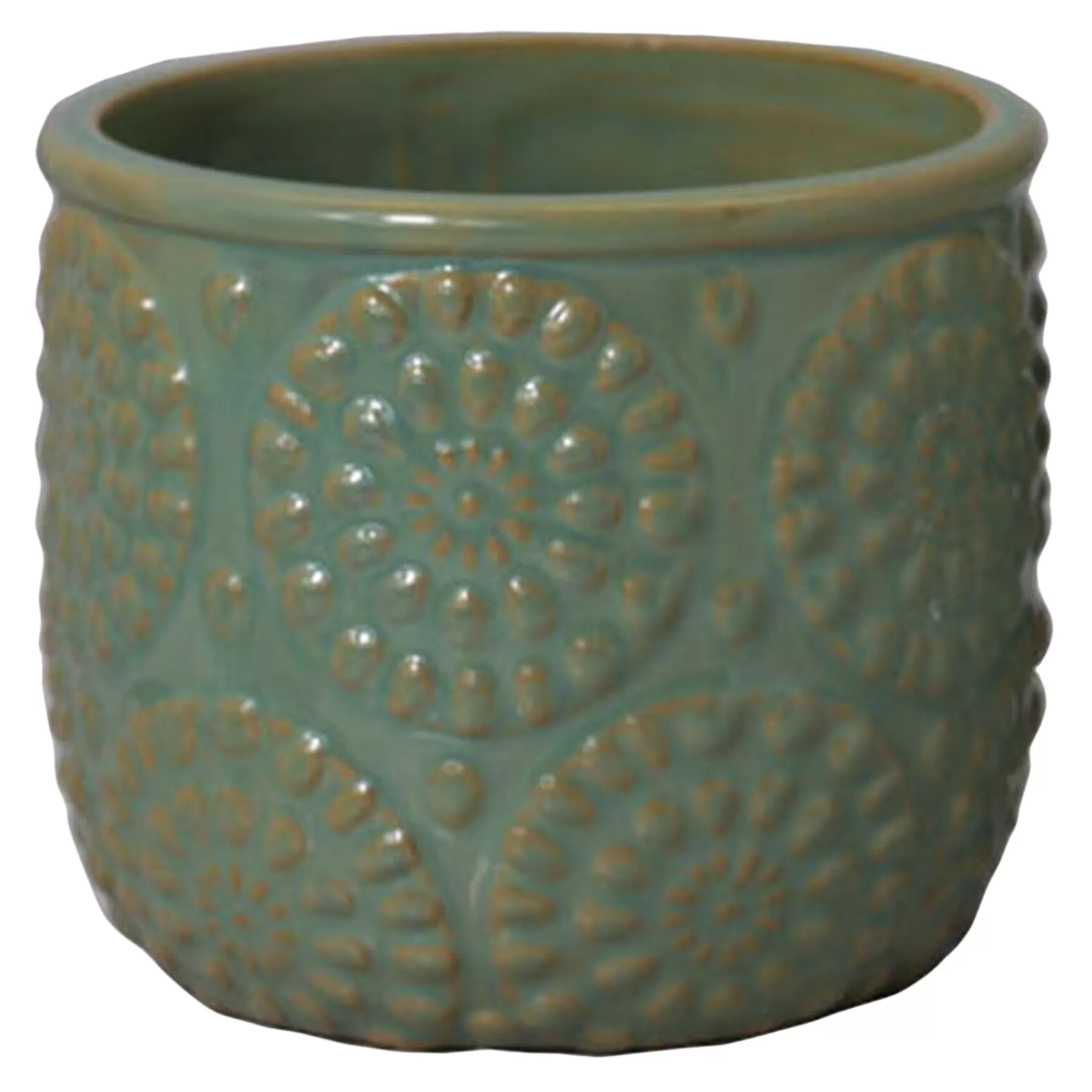 * Flash Sale Green Ceramic Citronella Candle With Flower Design