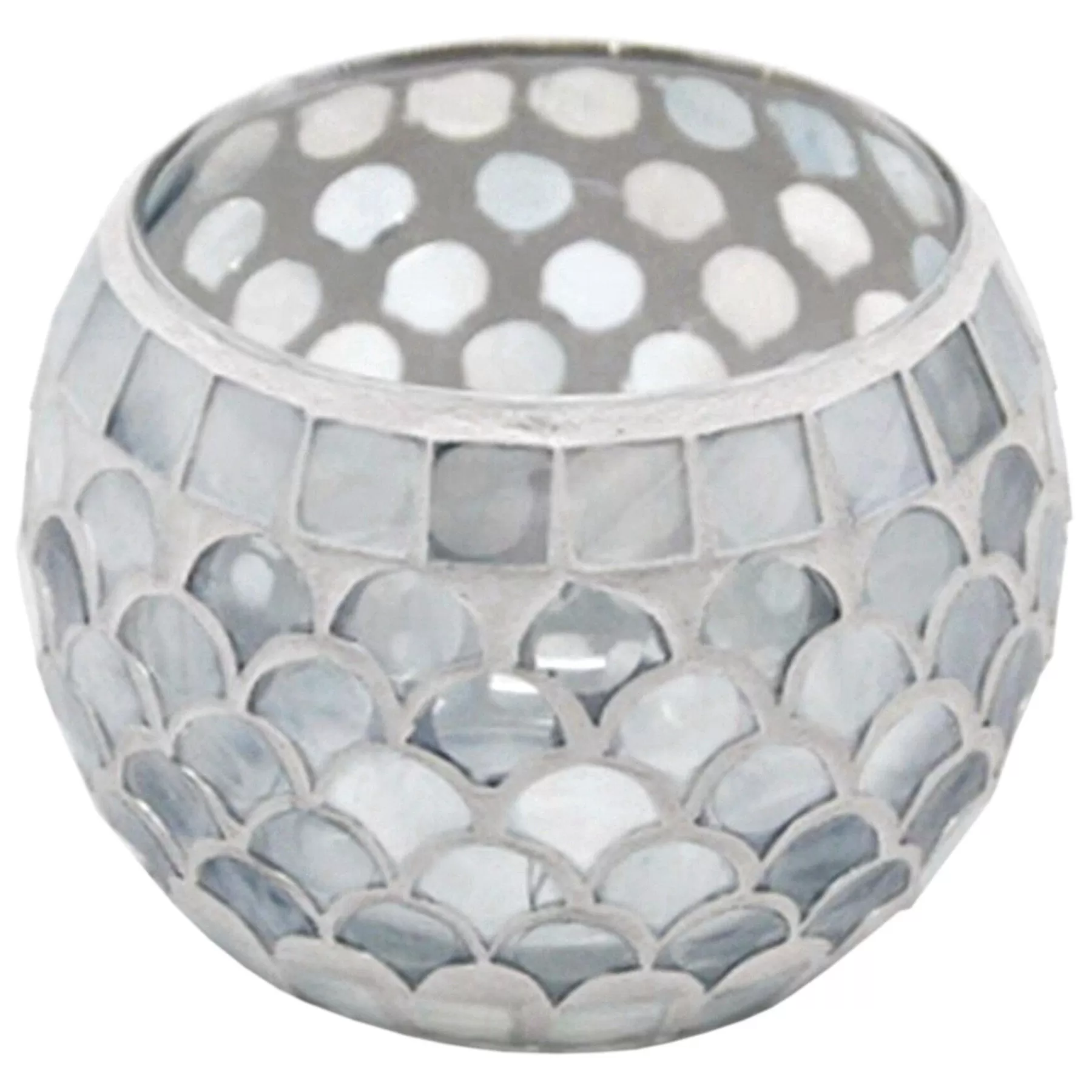 * Flash Sale Grey Mosaic Tealight Candle Holder, 4