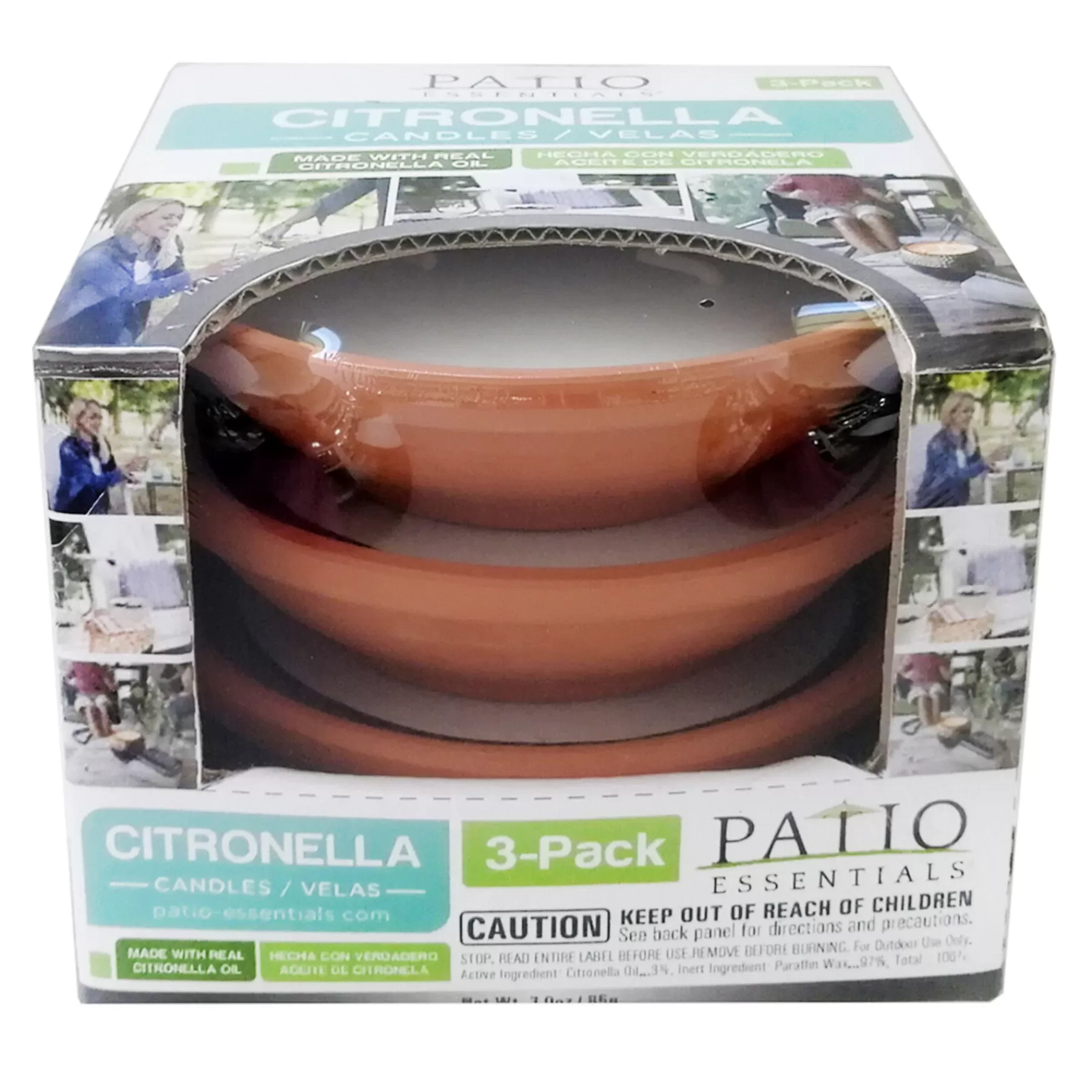 * Low Price 3-Pack Terracotta Citronella Dish Candles