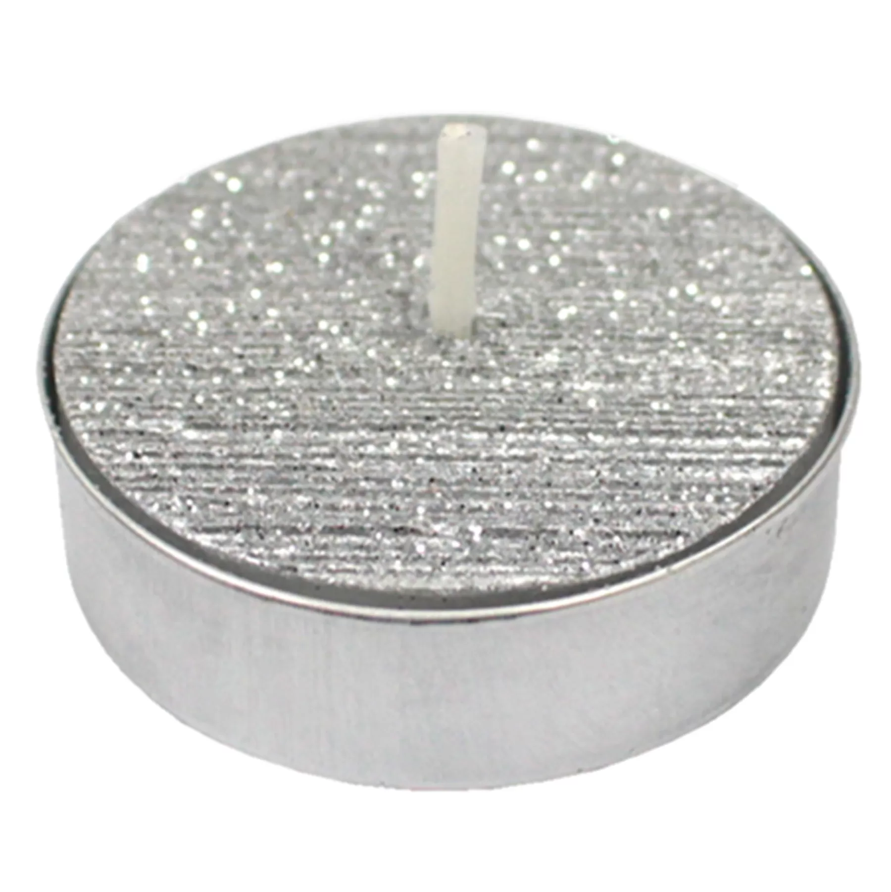 * Low Price 9-Pack Silver Glittered Unscented Tealights