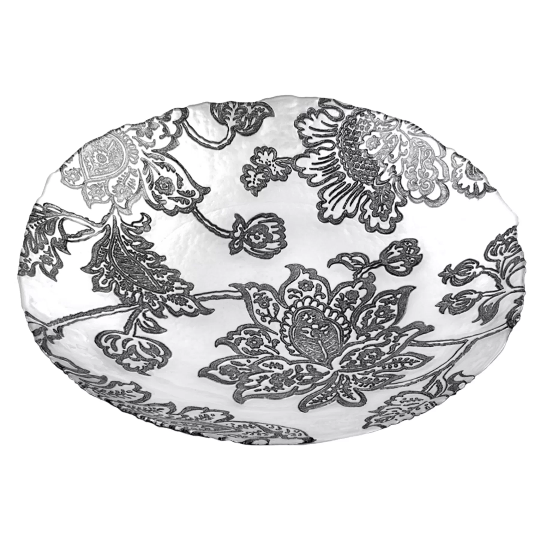 * Low Price Black & White Floral Bowl, 16