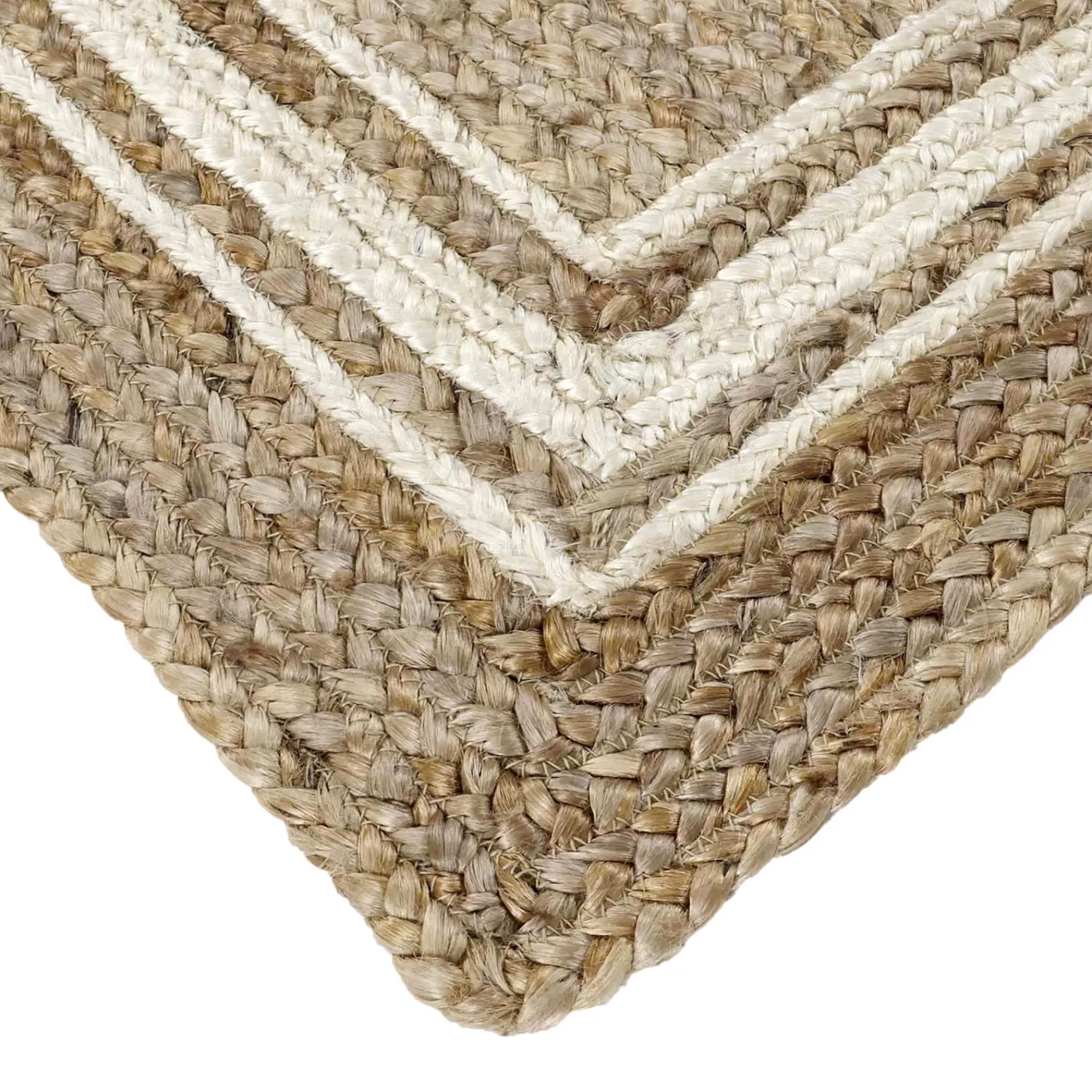 * Low Price Braided Border Natural & Ivory Jute Accent Rug, 27 45