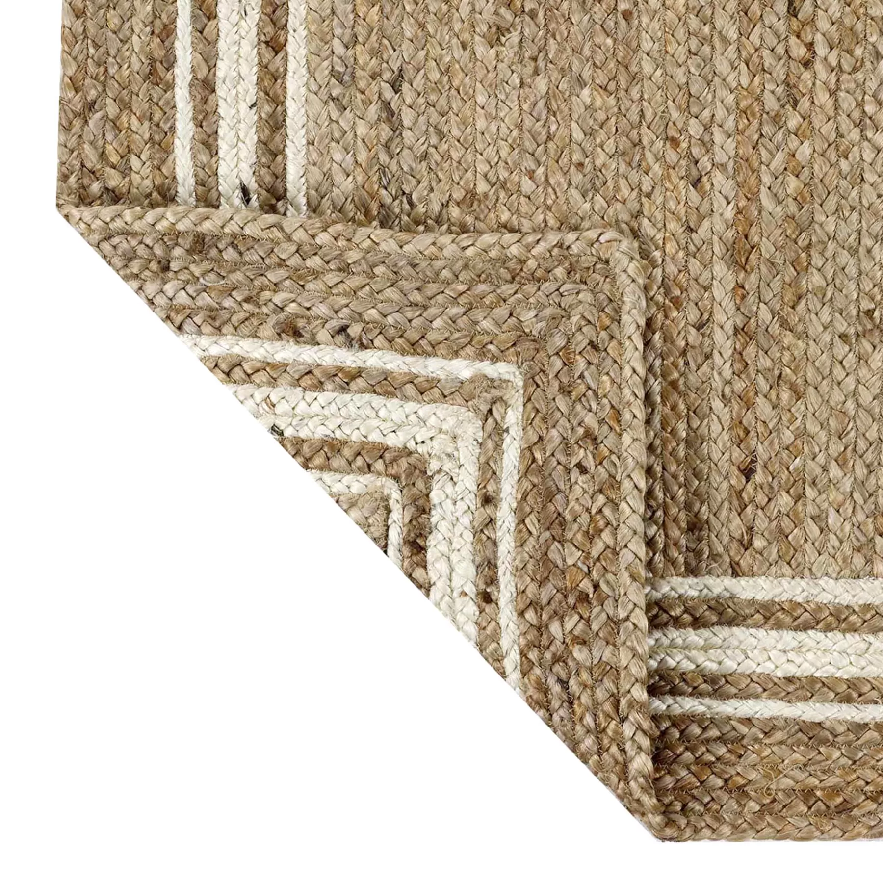 * Low Price Braided Border Natural & Ivory Jute Accent Rug, 27 45