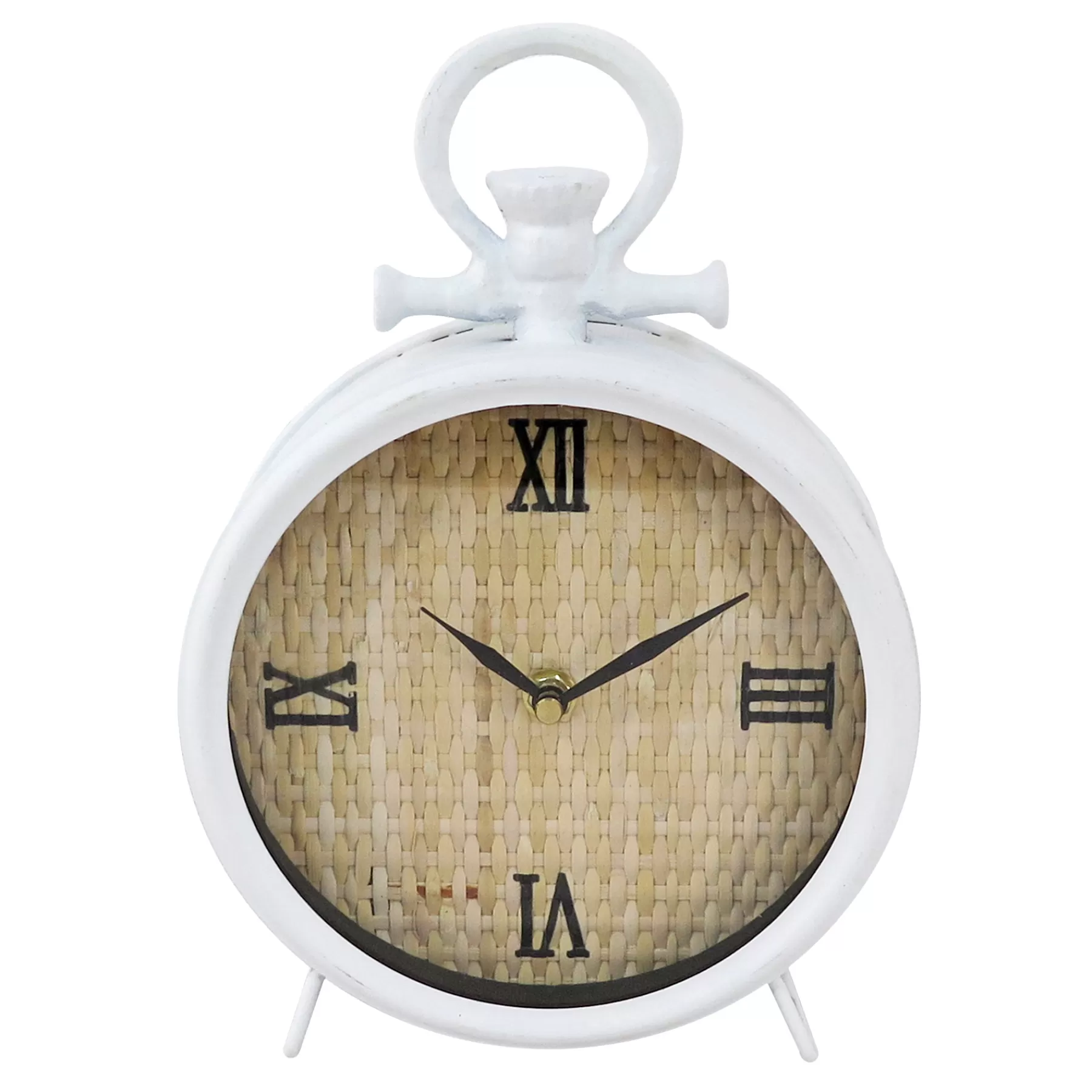 * Low Price Grace Mitchell White Metal Table Clock, 10