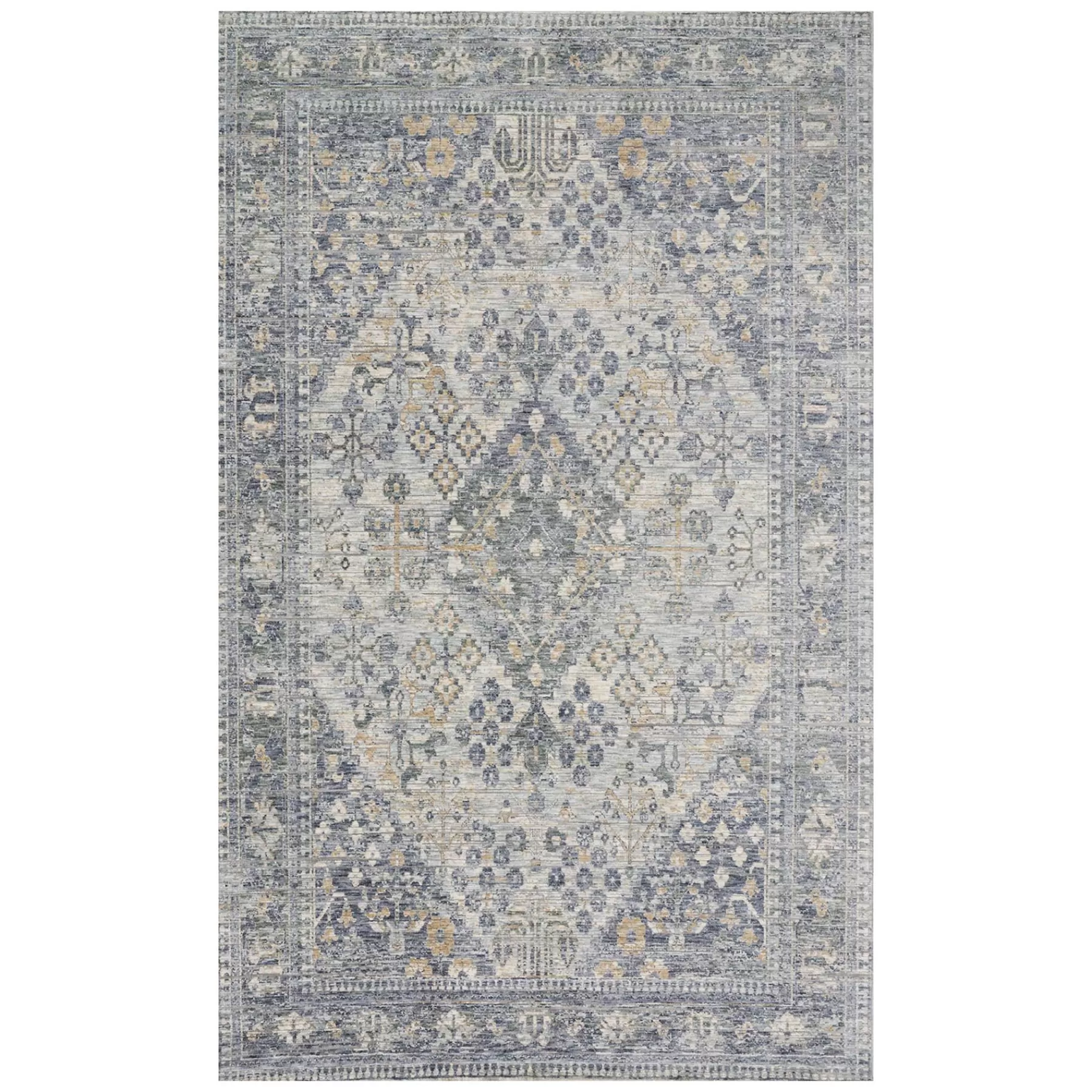 * Original (A436) Honeybloom Grey Diamond Distressed Look Area Rug, 8 10