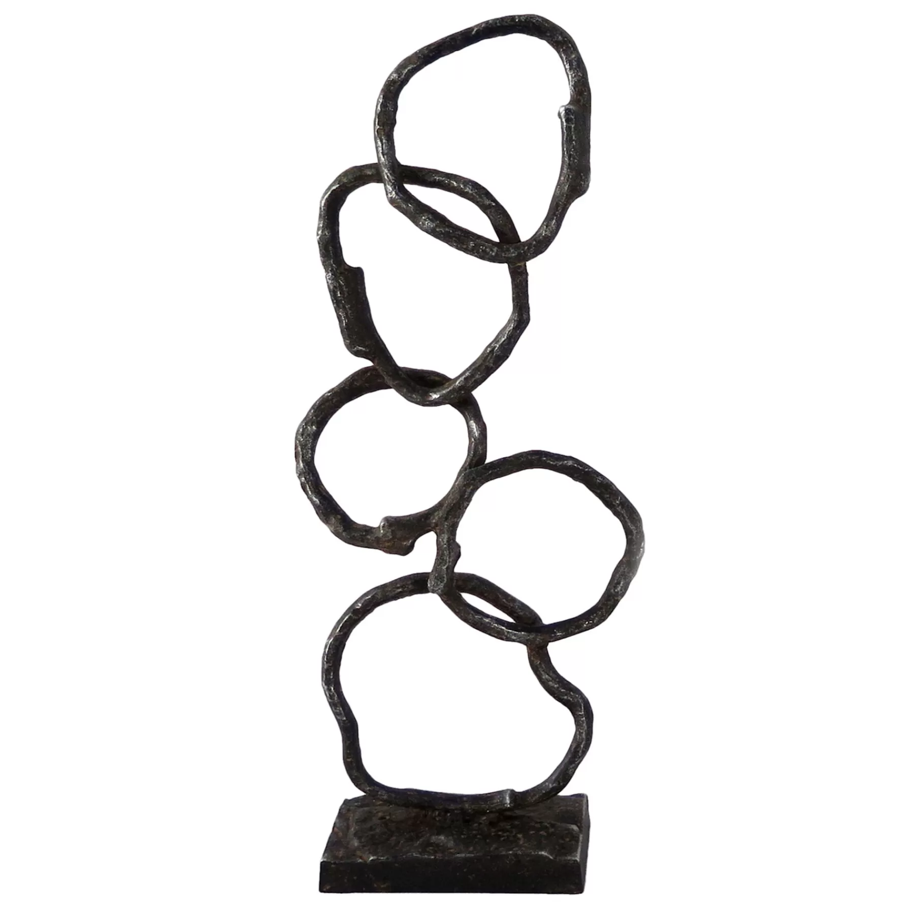 * Original Black Metal Organic Rings Sculpture, 19