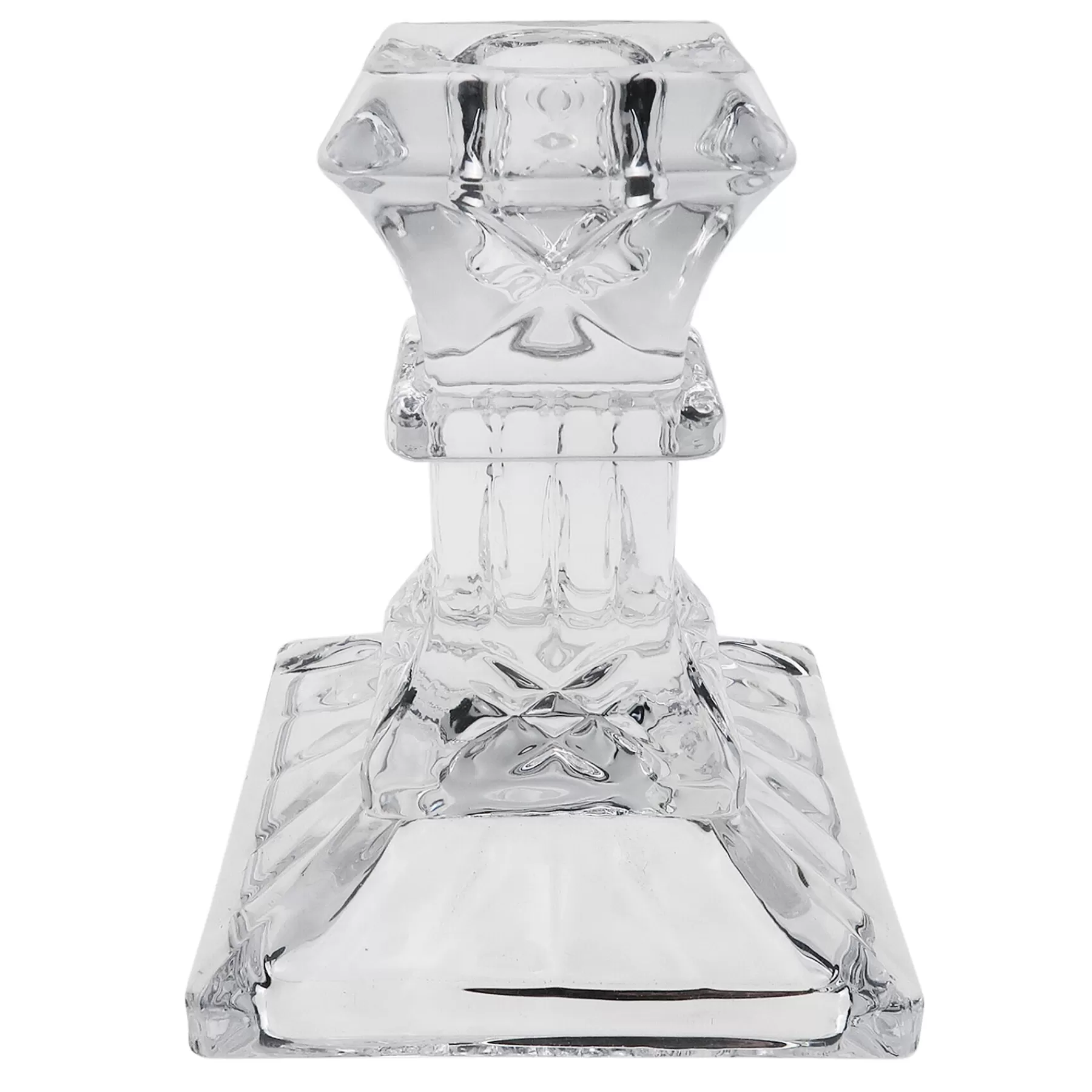 * Original Clear Glass Taper Candle Holder, 4