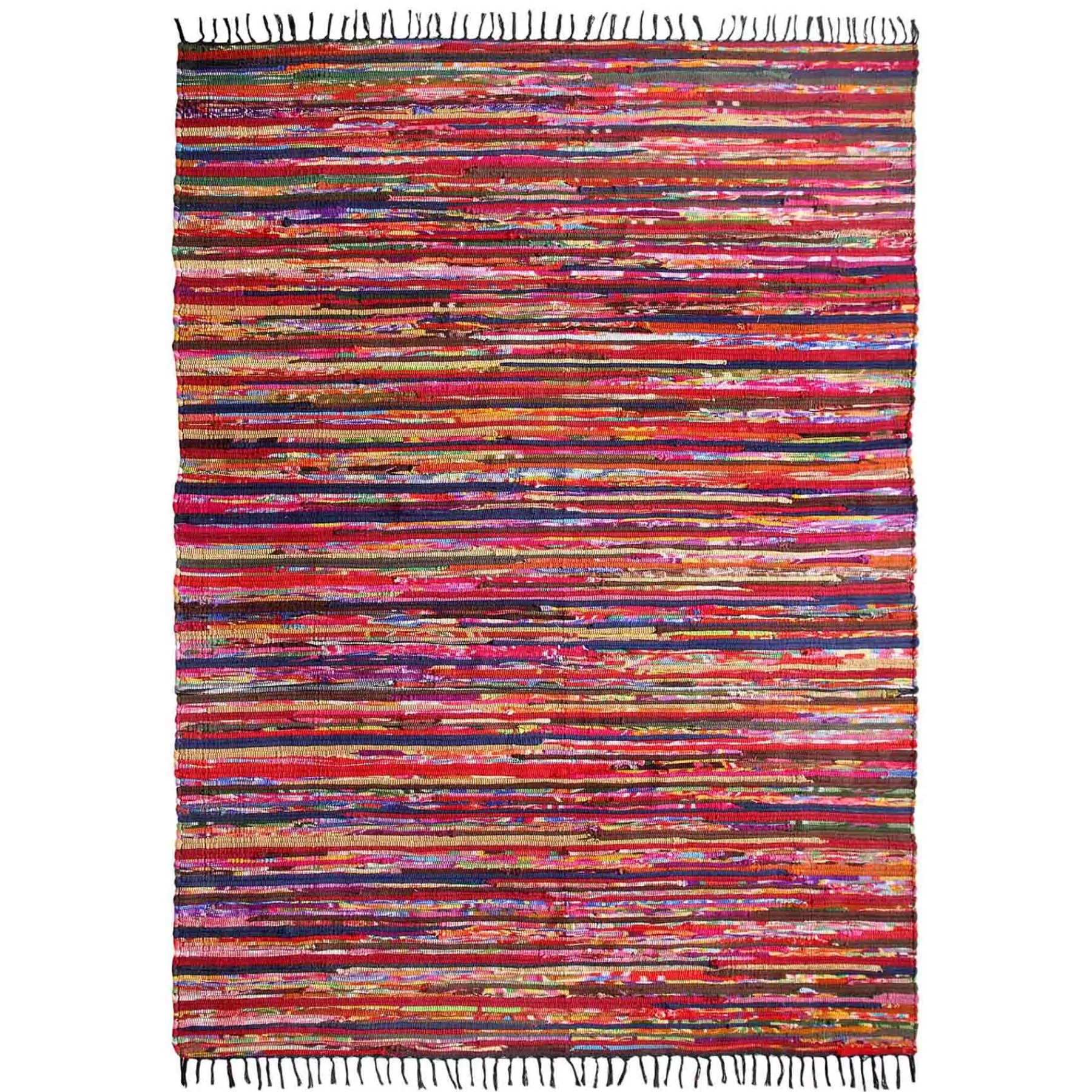 * Original (D410) Polar Chindi Fleece Multicolor Area Rug, 7 10