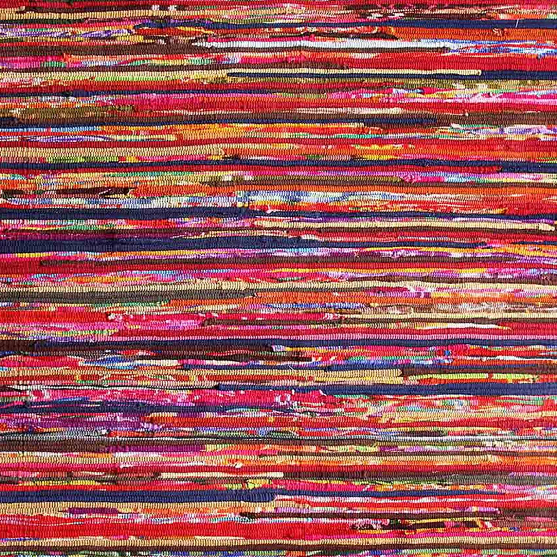 * Original (D410) Polar Chindi Fleece Multicolor Area Rug, 7 10