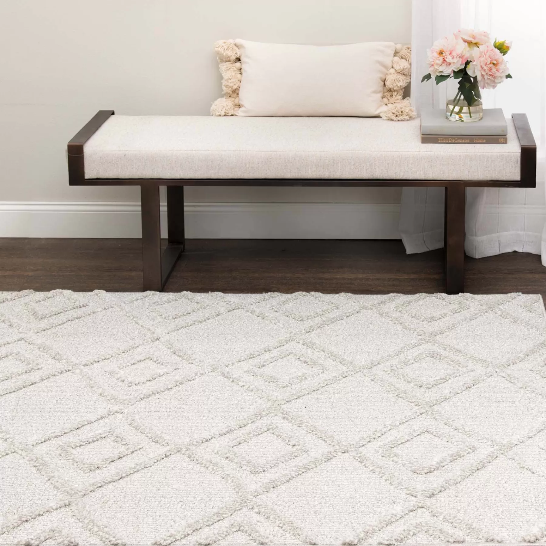 * Original (D560) Brantley Grey Diamond Design Area Rug, 5 7