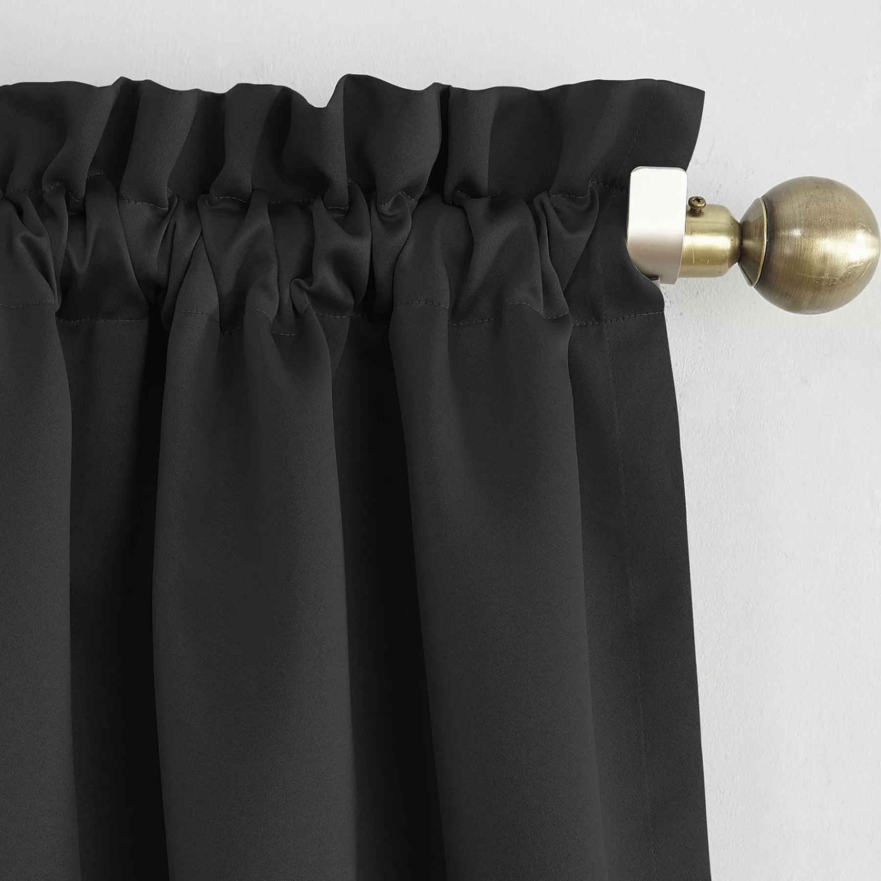 * Original Madison Black Pole Top Room Darkening Curtain Panel, 95