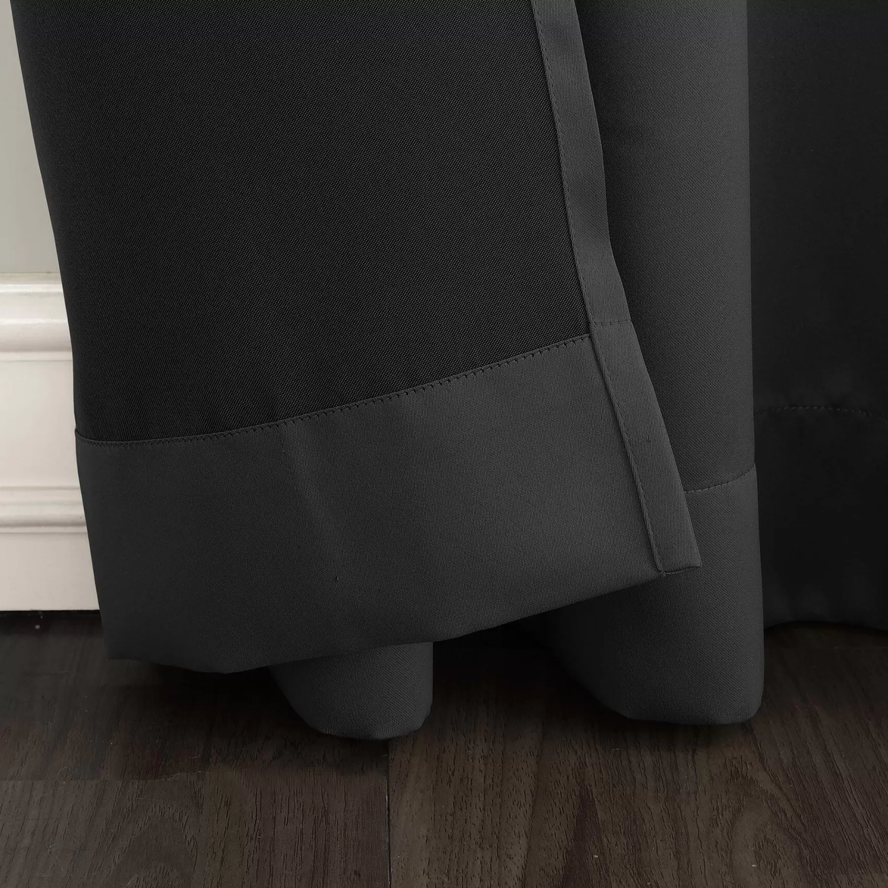 * Original Madison Black Pole Top Room Darkening Curtain Panel, 95