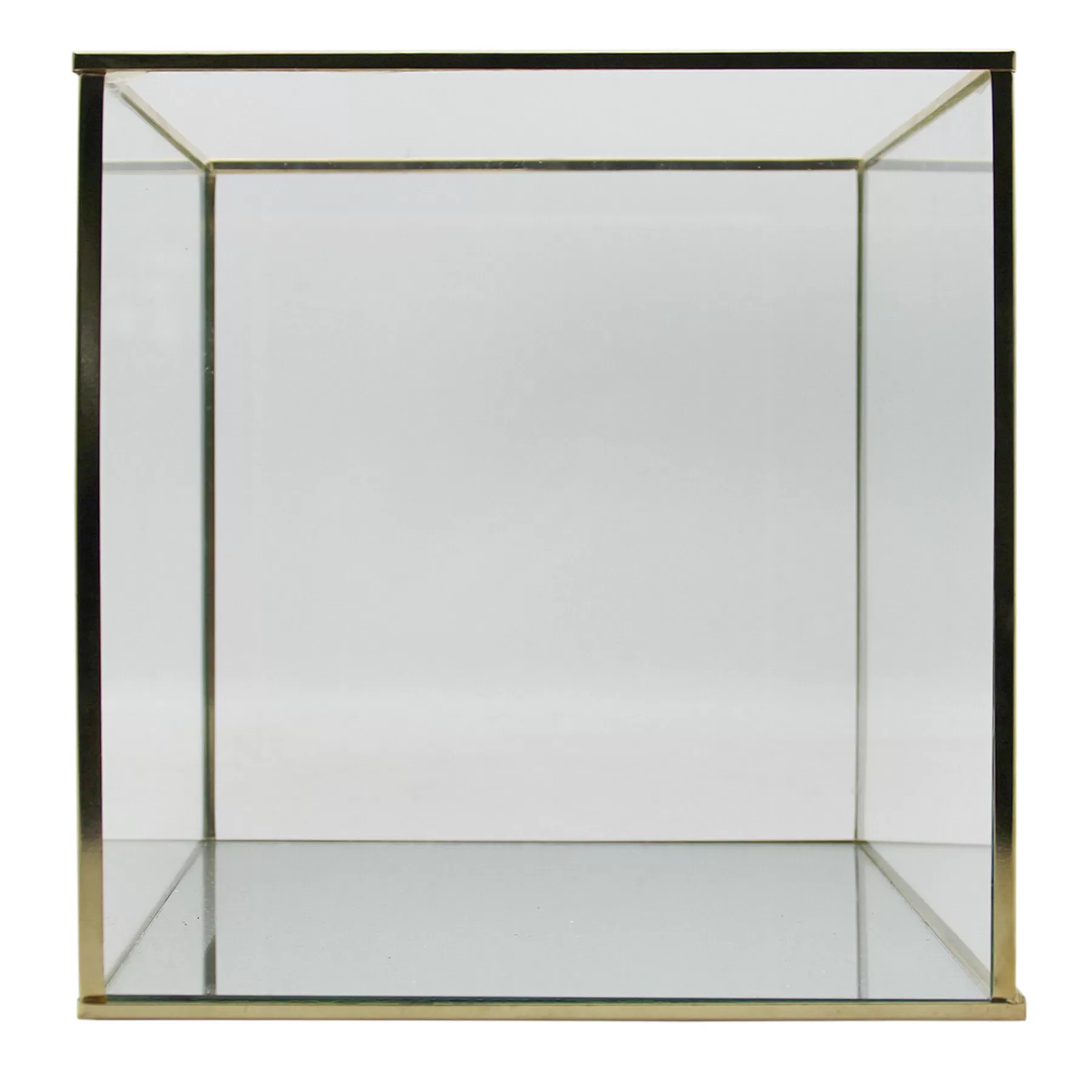 * Original Square Gold-Metal Frame Glass Box, 7