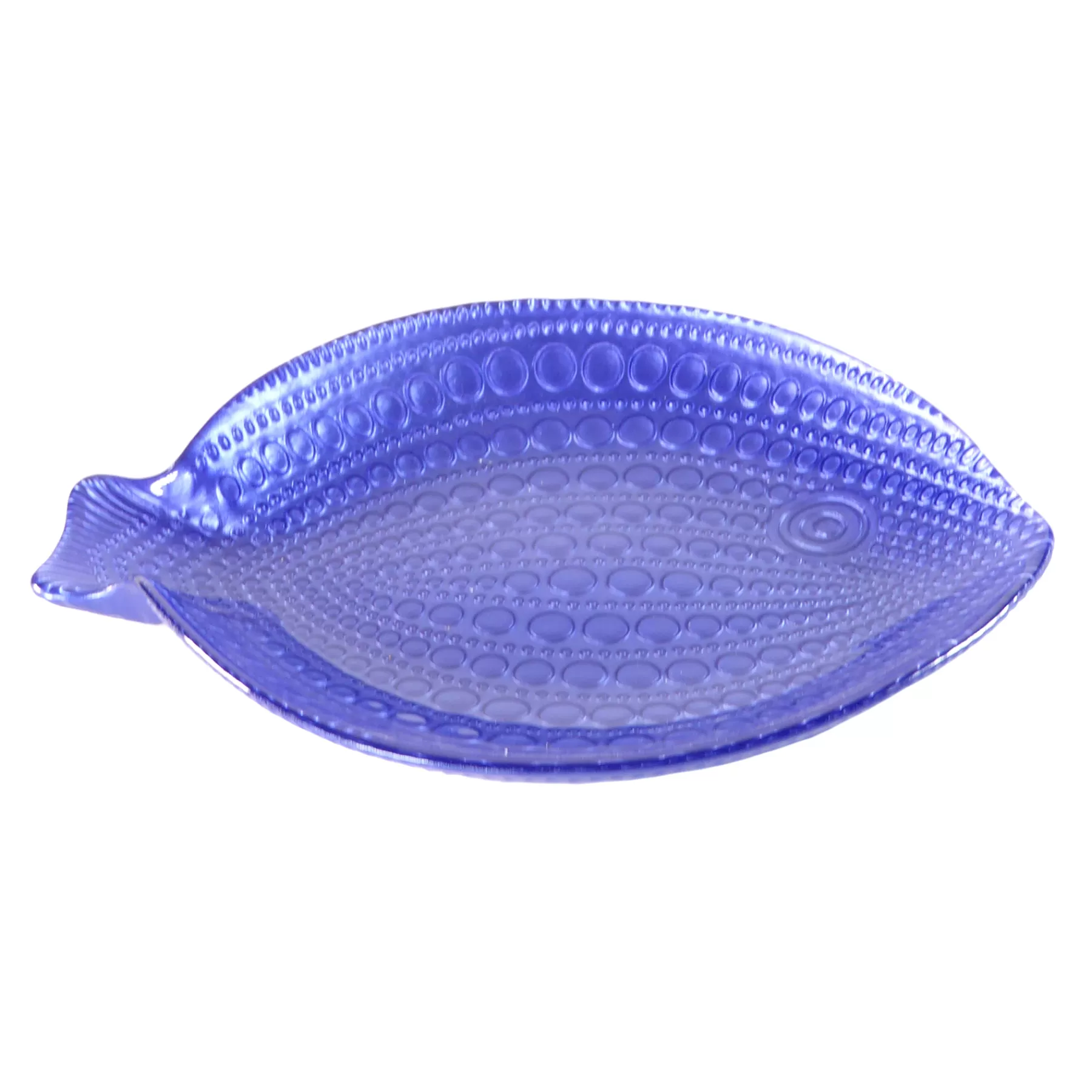 * Original Tracey Boyd Blue Fish Decorative Glass Dish, 11.5 10
